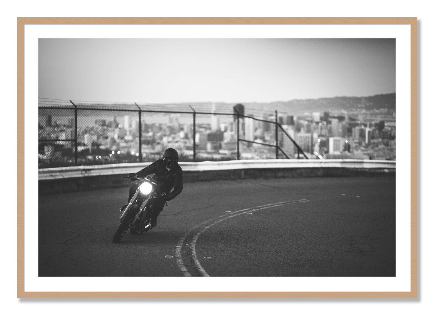 Framed photograph of Twin Peaks by Dylan Ozanich, Oak frame, Borders