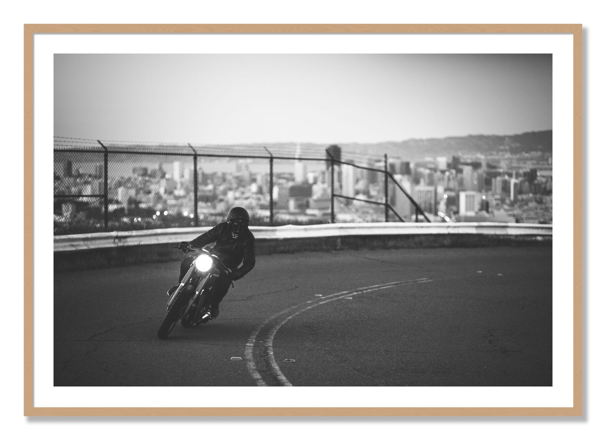 Framed photograph of Twin Peaks by Dylan Ozanich, Oak frame, Borders