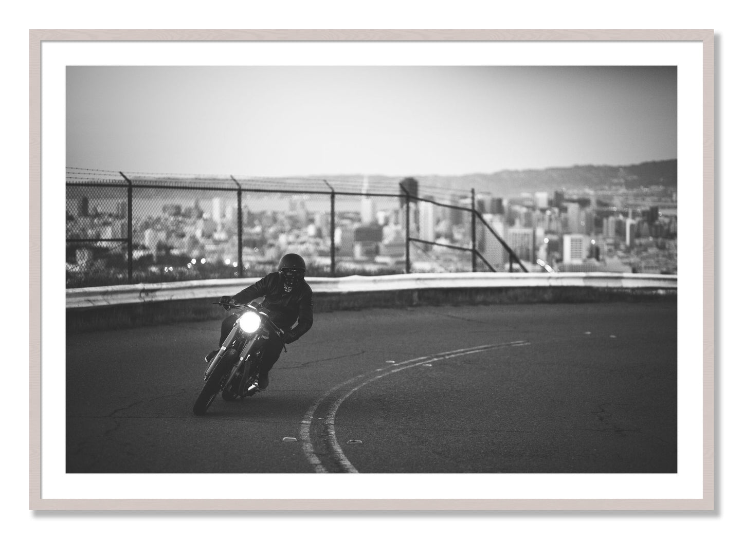 Framed photograph of Twin Peaks by Dylan Ozanich, White Maple frame, Borders