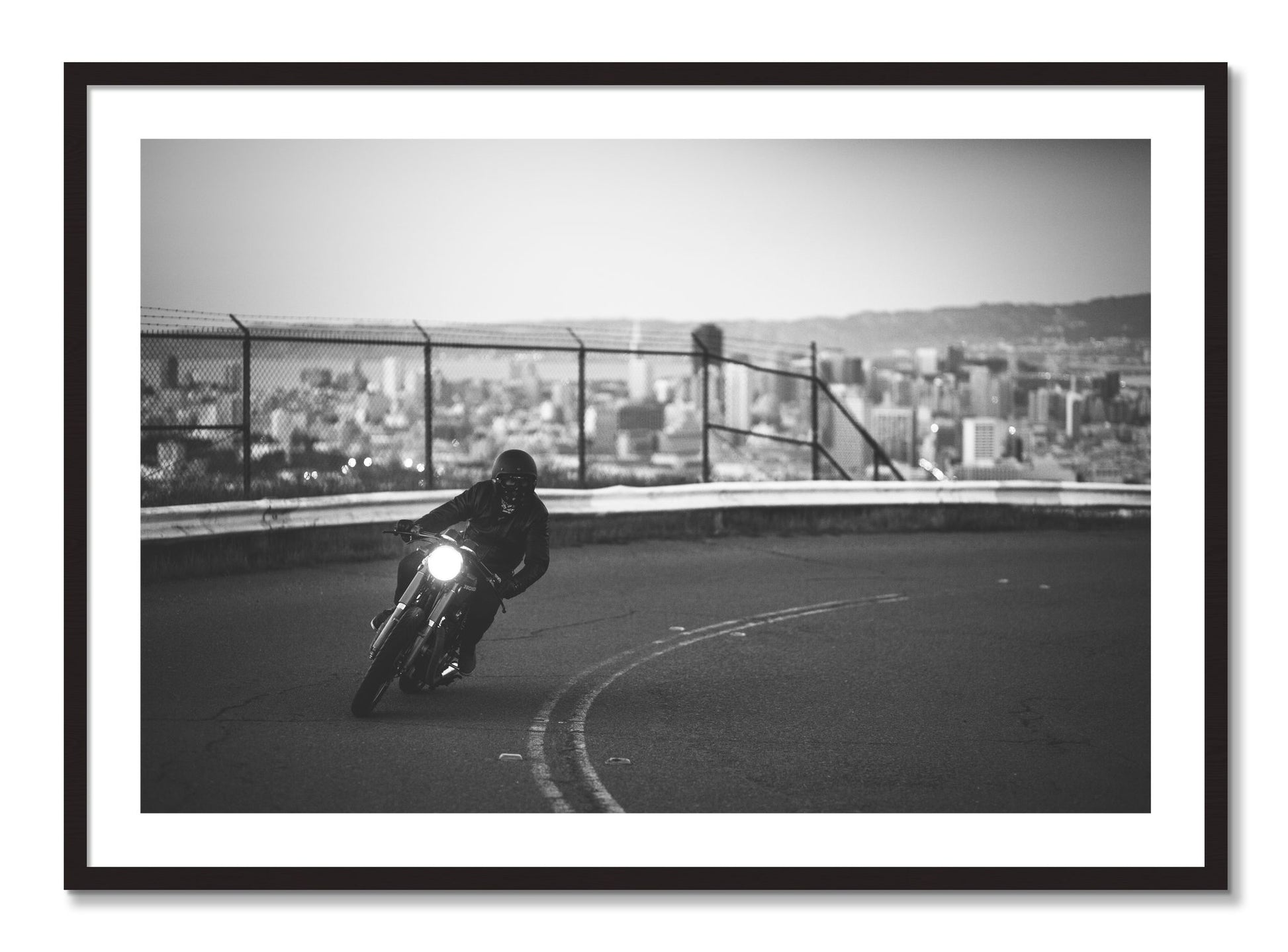 Framed photograph of Twin Peaks by Dylan Ozanich, Black Walnut frame, Borders
