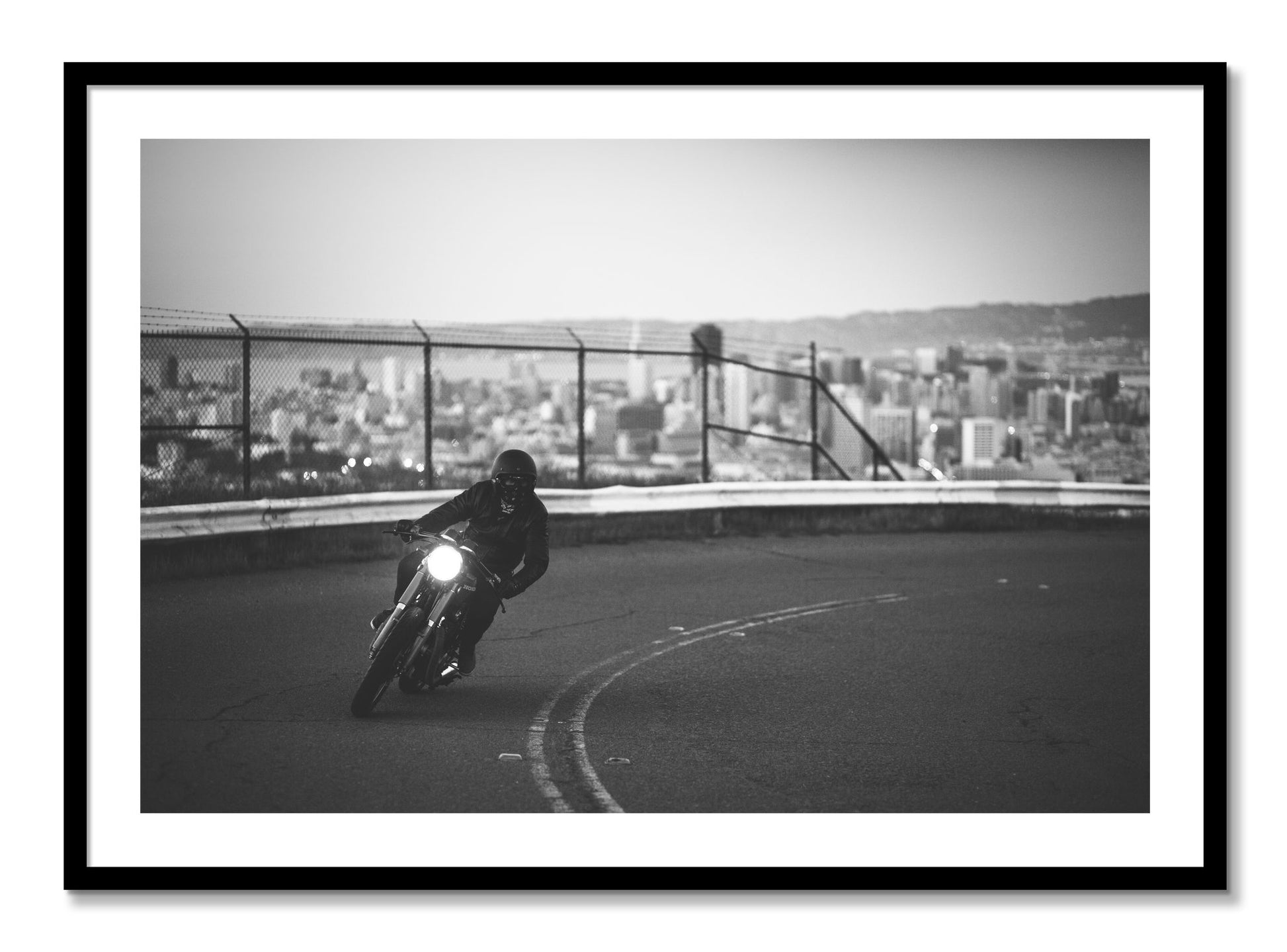 Framed photograph of Twin Peaks by Dylan Ozanich, Black frame, Borders
