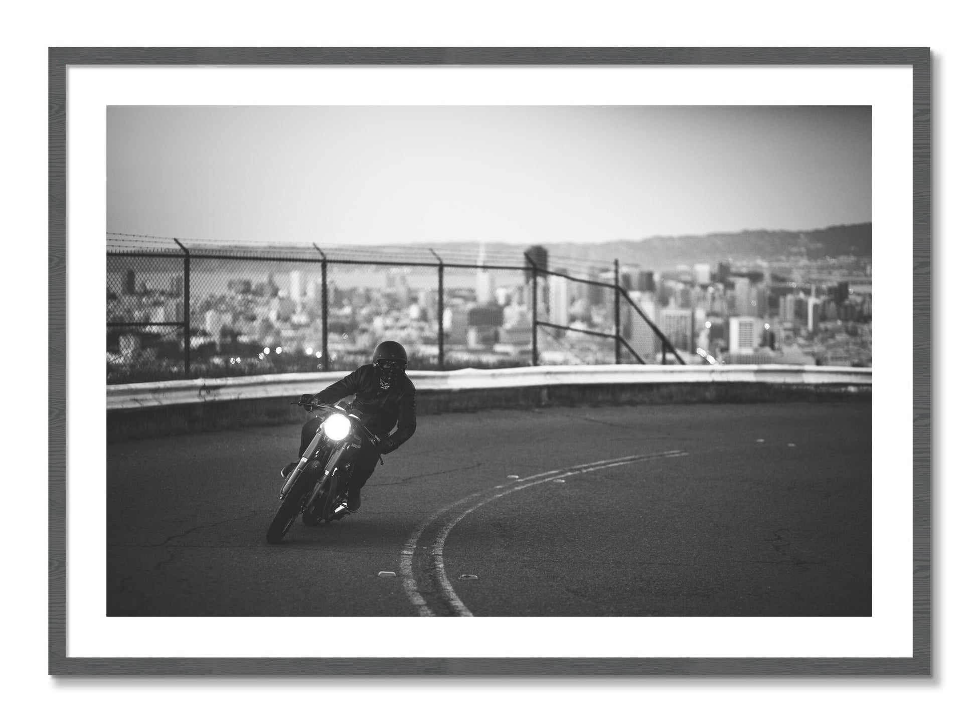 Framed photograph of Twin Peaks by Dylan Ozanich, Grey frame, Borders