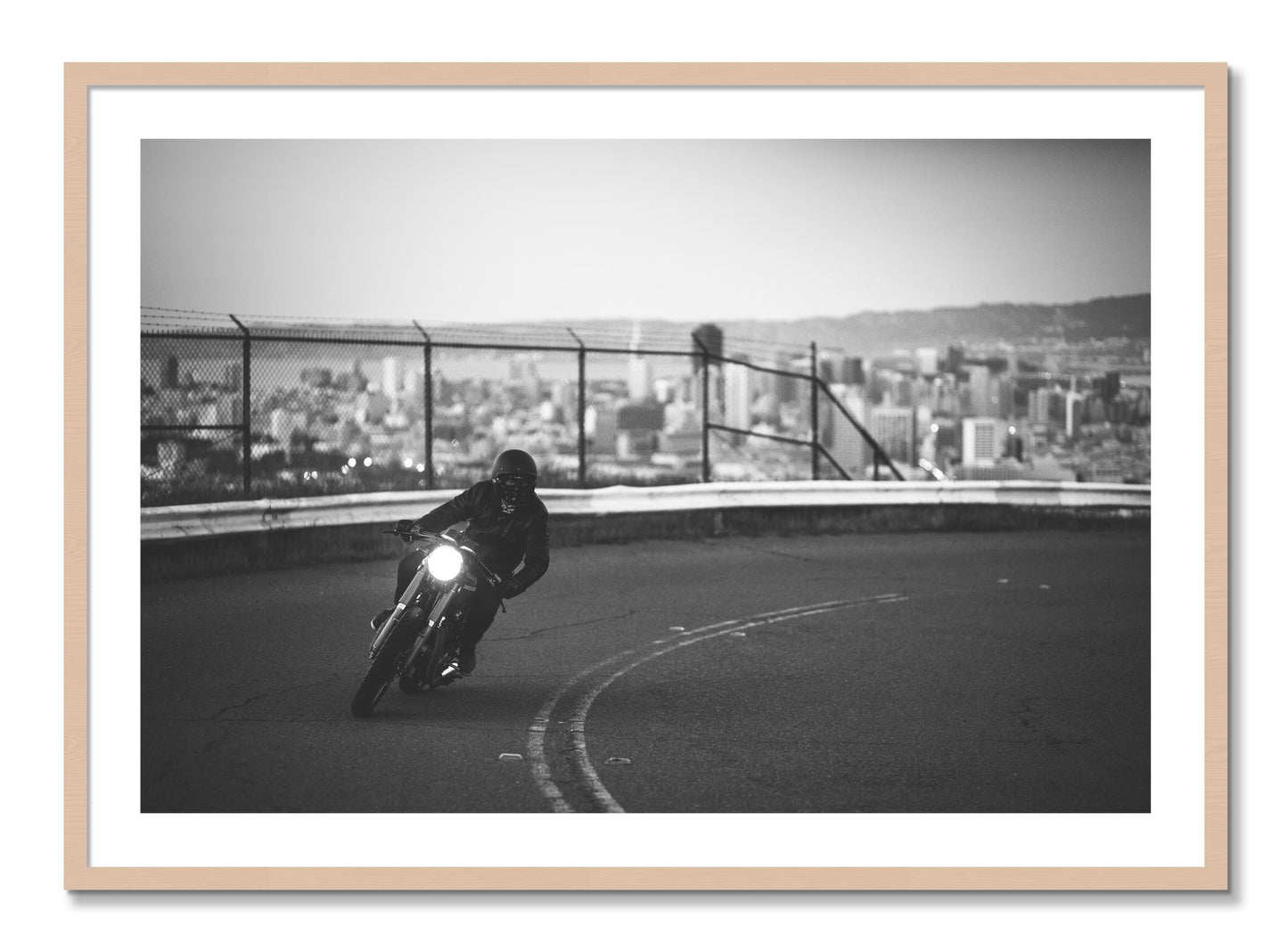 Framed photograph of Twin Peaks by Dylan Ozanich, Maple frame, Borders