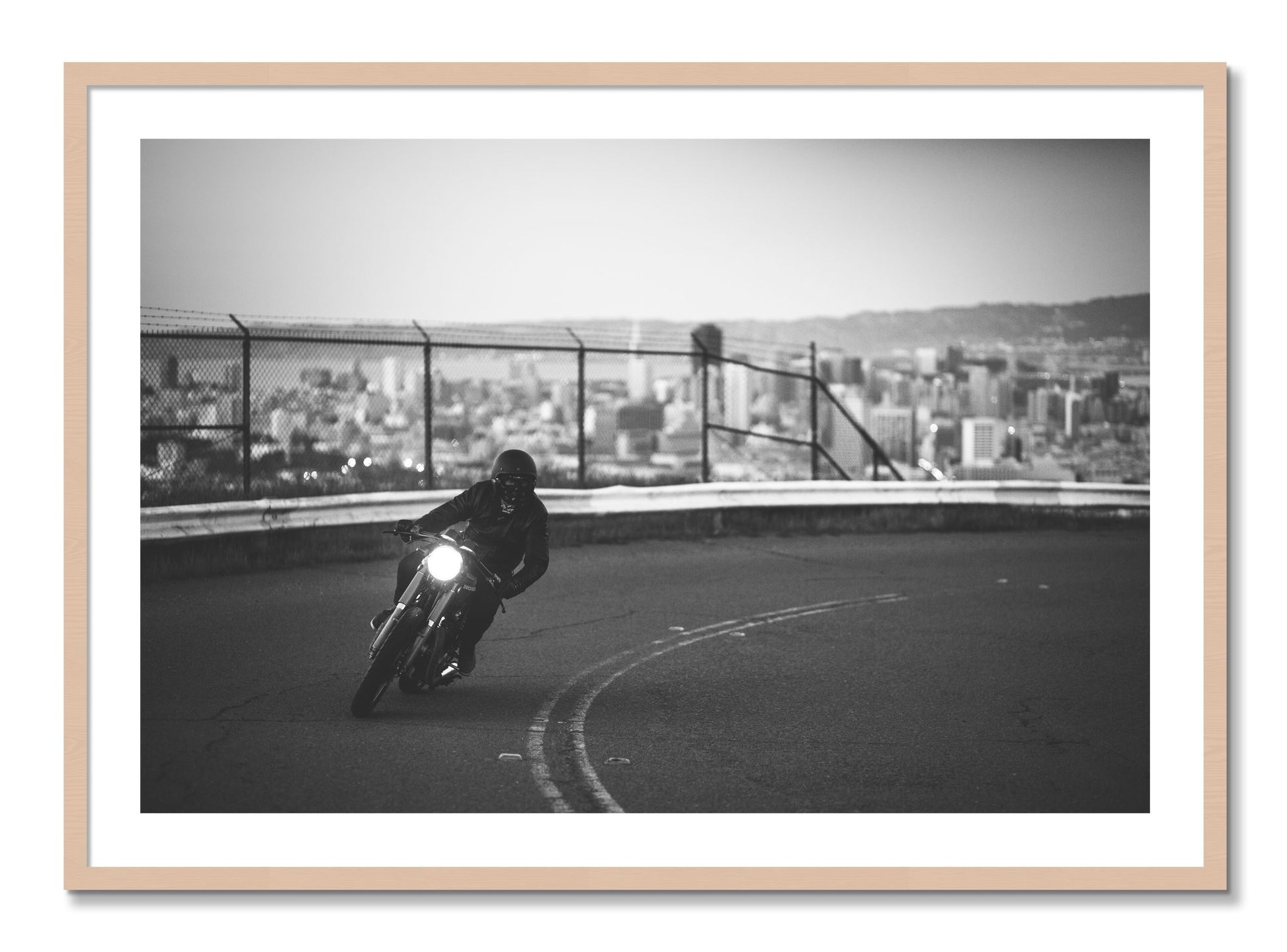 Framed photograph of Twin Peaks by Dylan Ozanich, Maple frame, Borders
