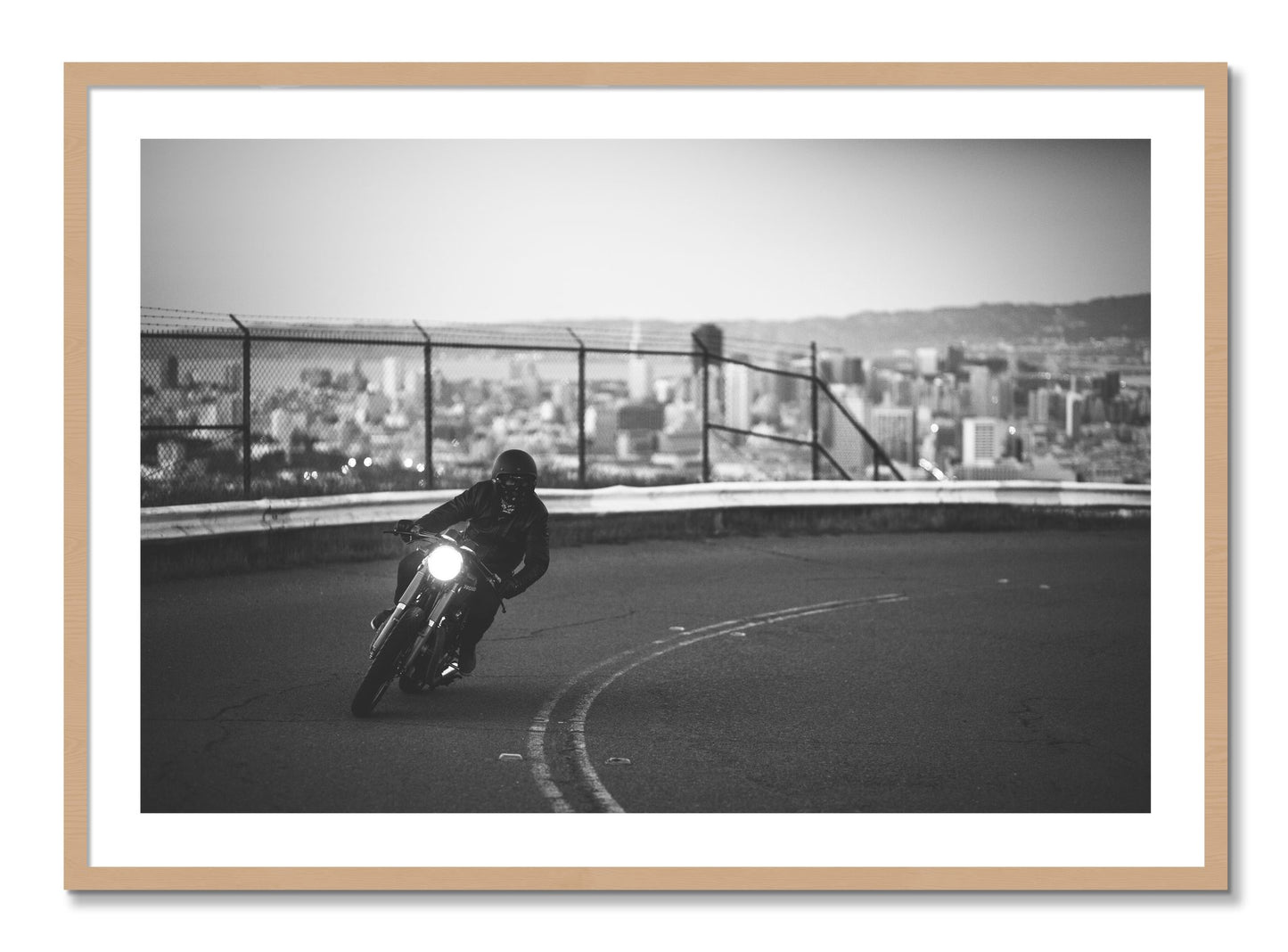 Framed photograph of Twin Peaks by Dylan Ozanich, Oak frame, Borders