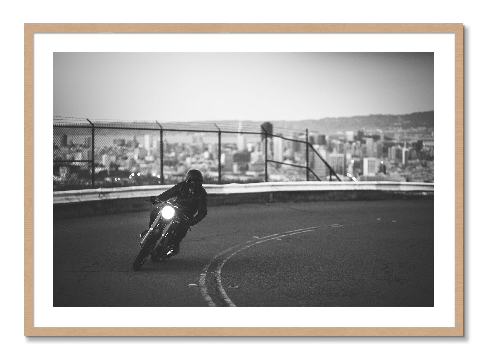 Framed photograph of Twin Peaks by Dylan Ozanich, Oak frame, Borders