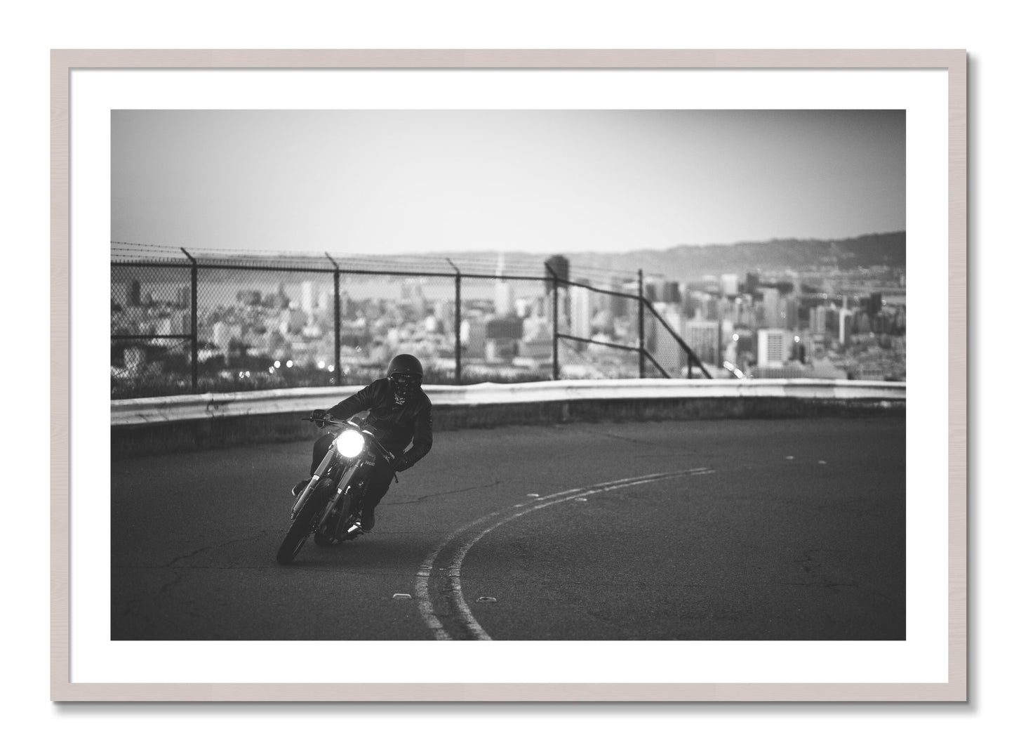 Framed photograph of Twin Peaks by Dylan Ozanich, White Maple frame, Borders