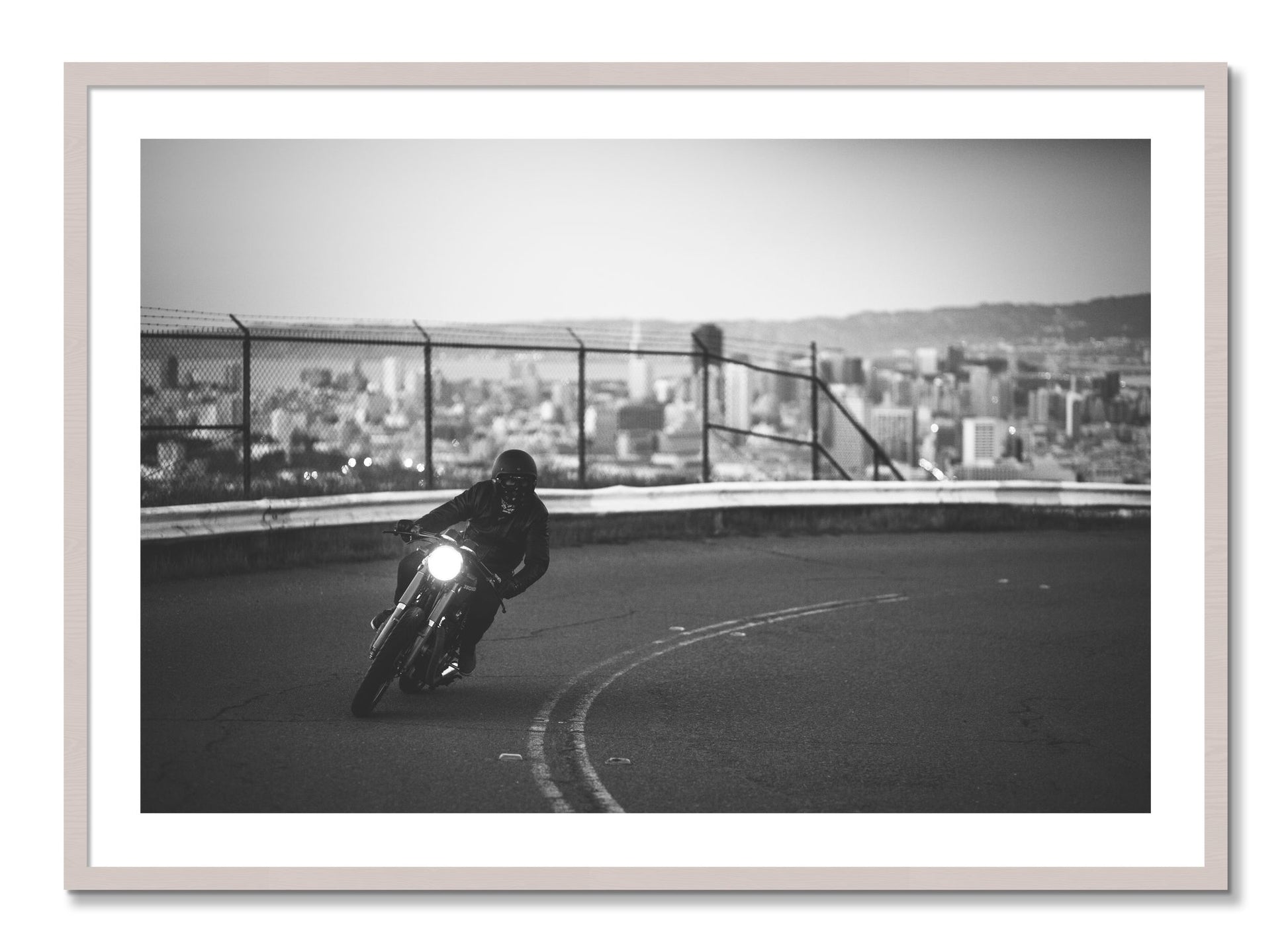 Framed photograph of Twin Peaks by Dylan Ozanich, White Maple frame, Borders