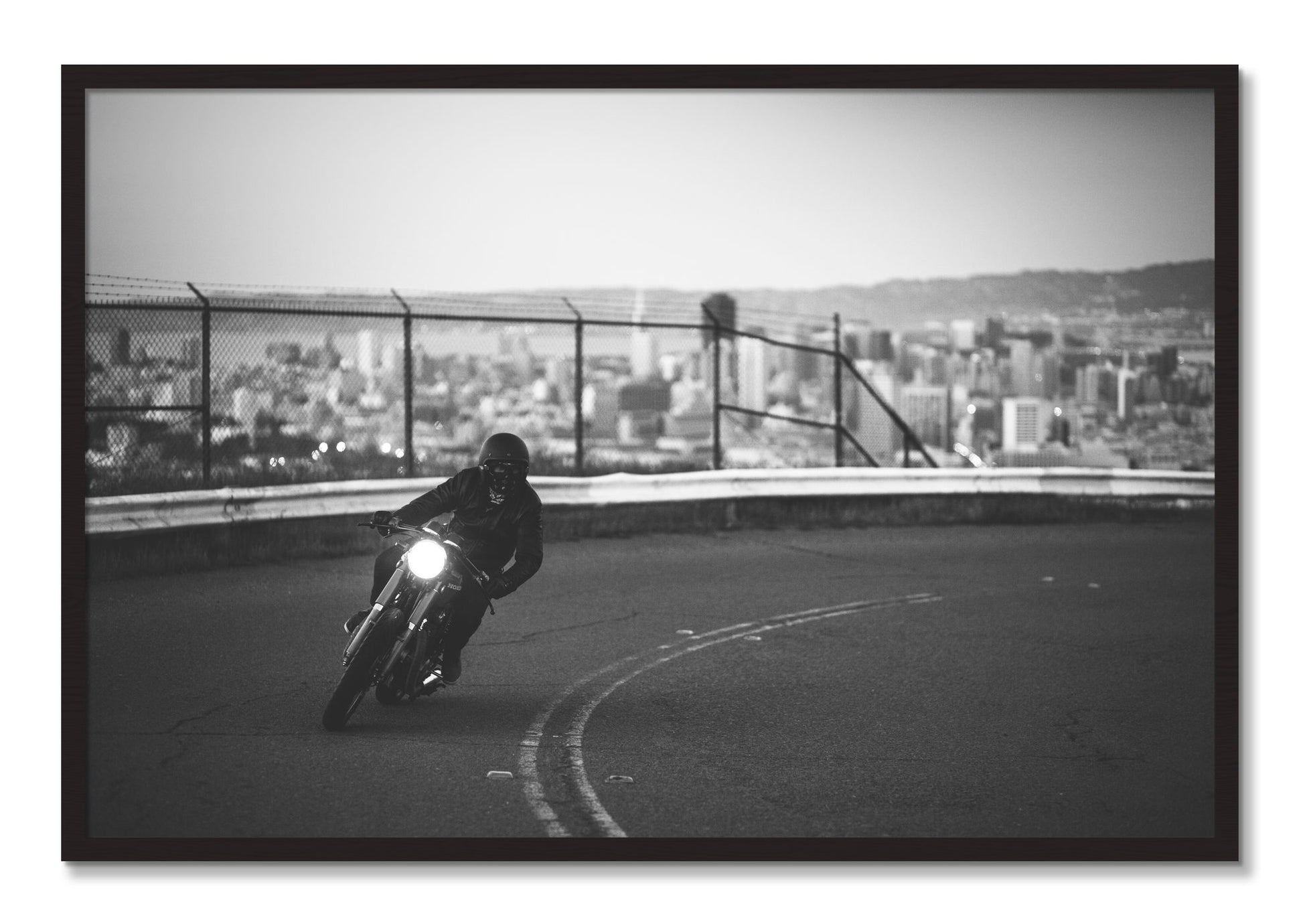 Framed photograph of Twin Peaks by Dylan Ozanich, Black Walnut frame, Full Bleed
