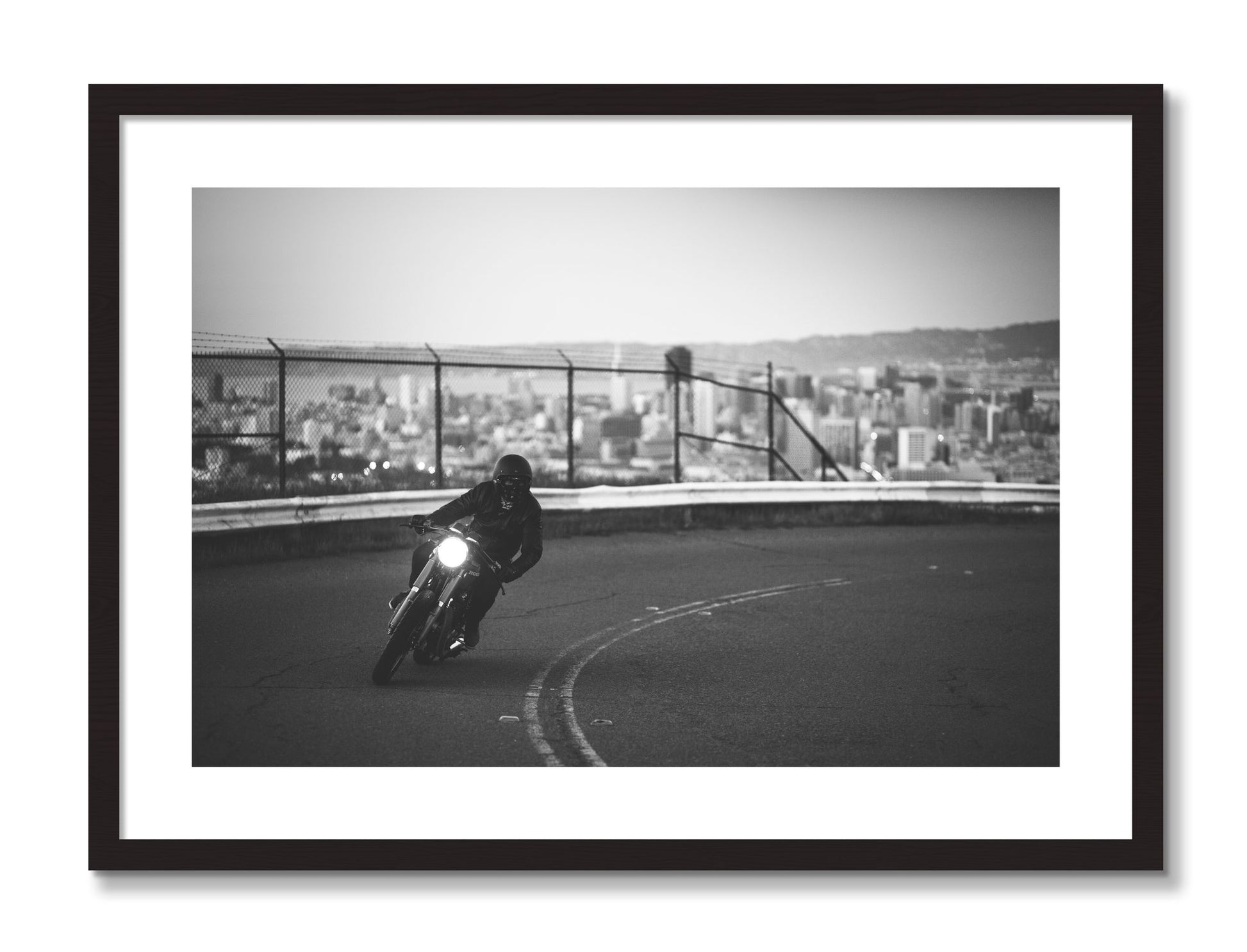 Framed photograph of Twin Peaks by Dylan Ozanich, Black Walnut frame, Borders