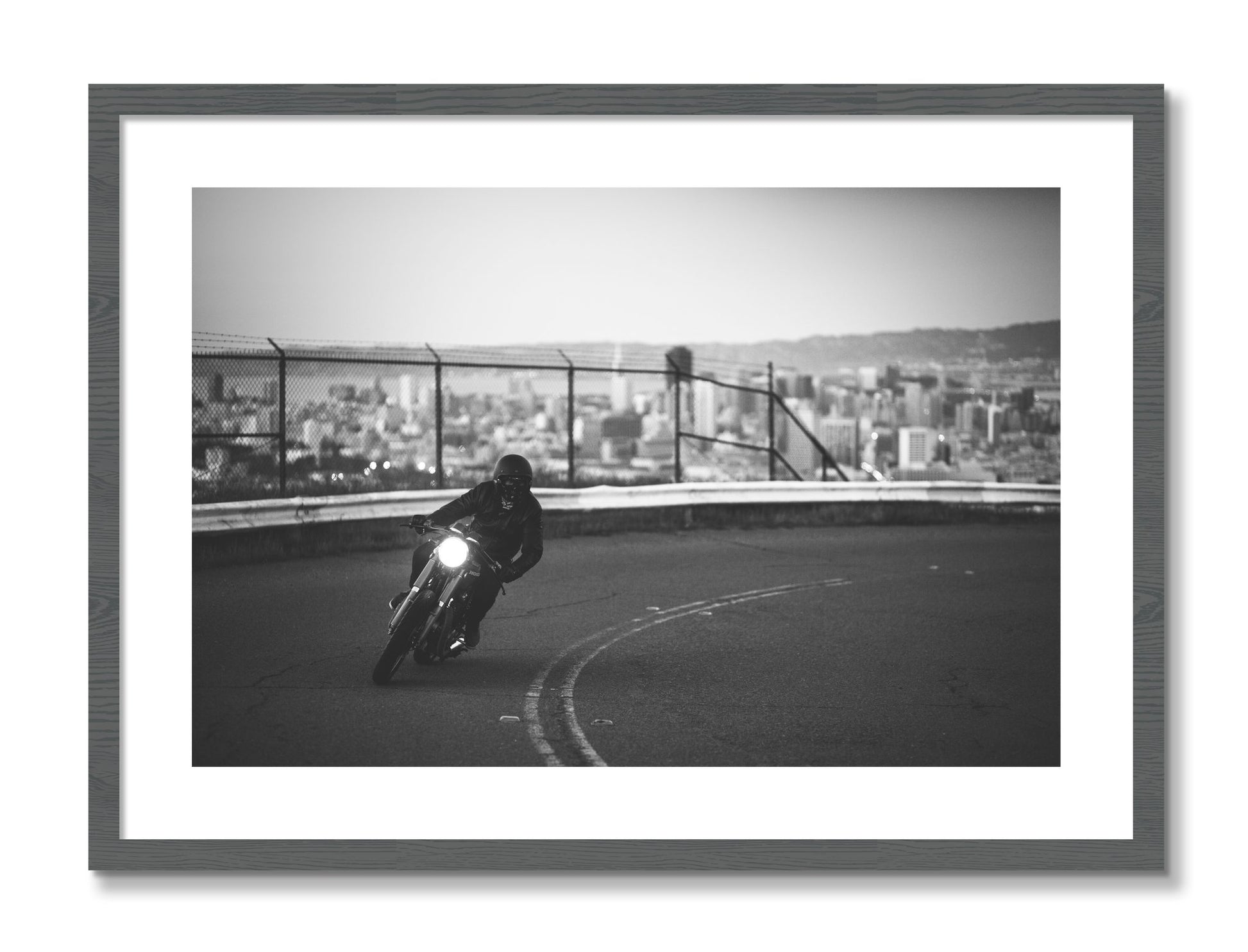Framed photograph of Twin Peaks by Dylan Ozanich, Grey frame, Borders