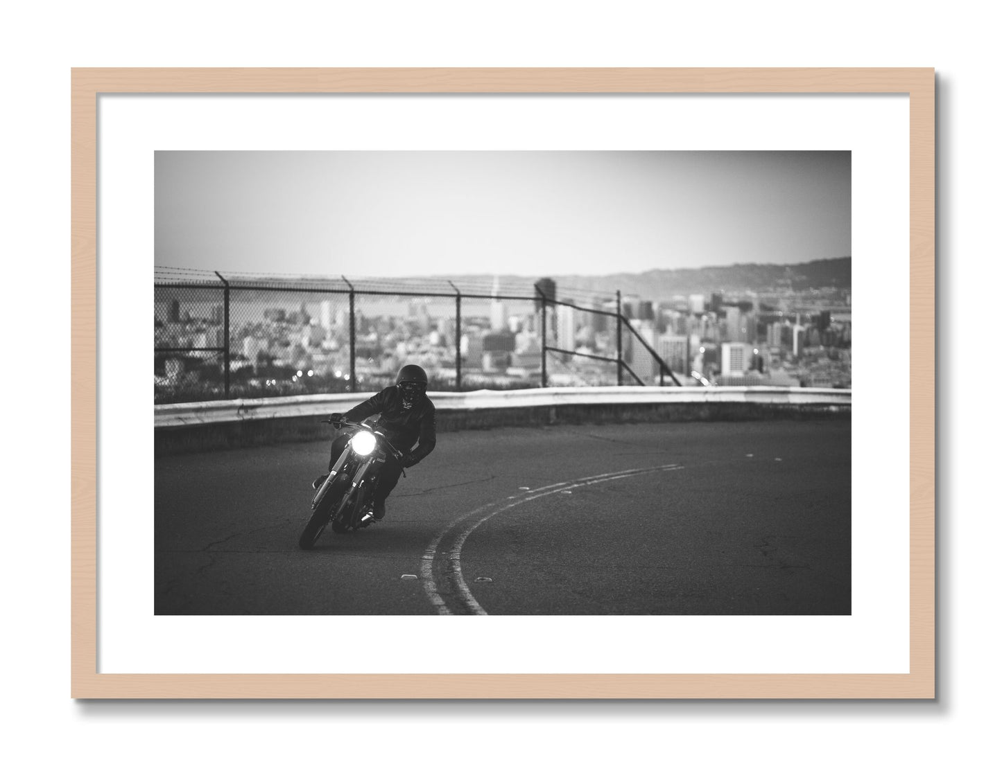 Framed photograph of Twin Peaks by Dylan Ozanich, Maple frame, Borders