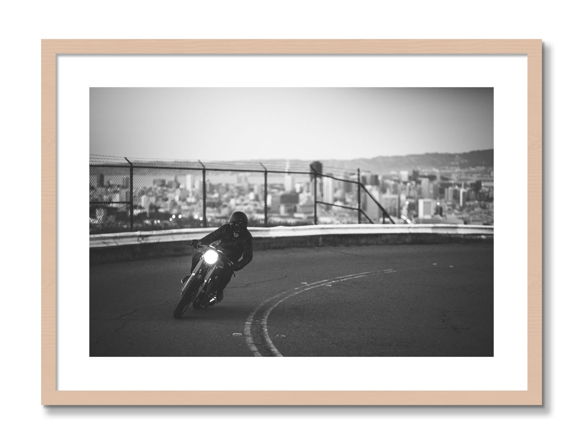 Framed photograph of Twin Peaks by Dylan Ozanich, Maple frame, Borders