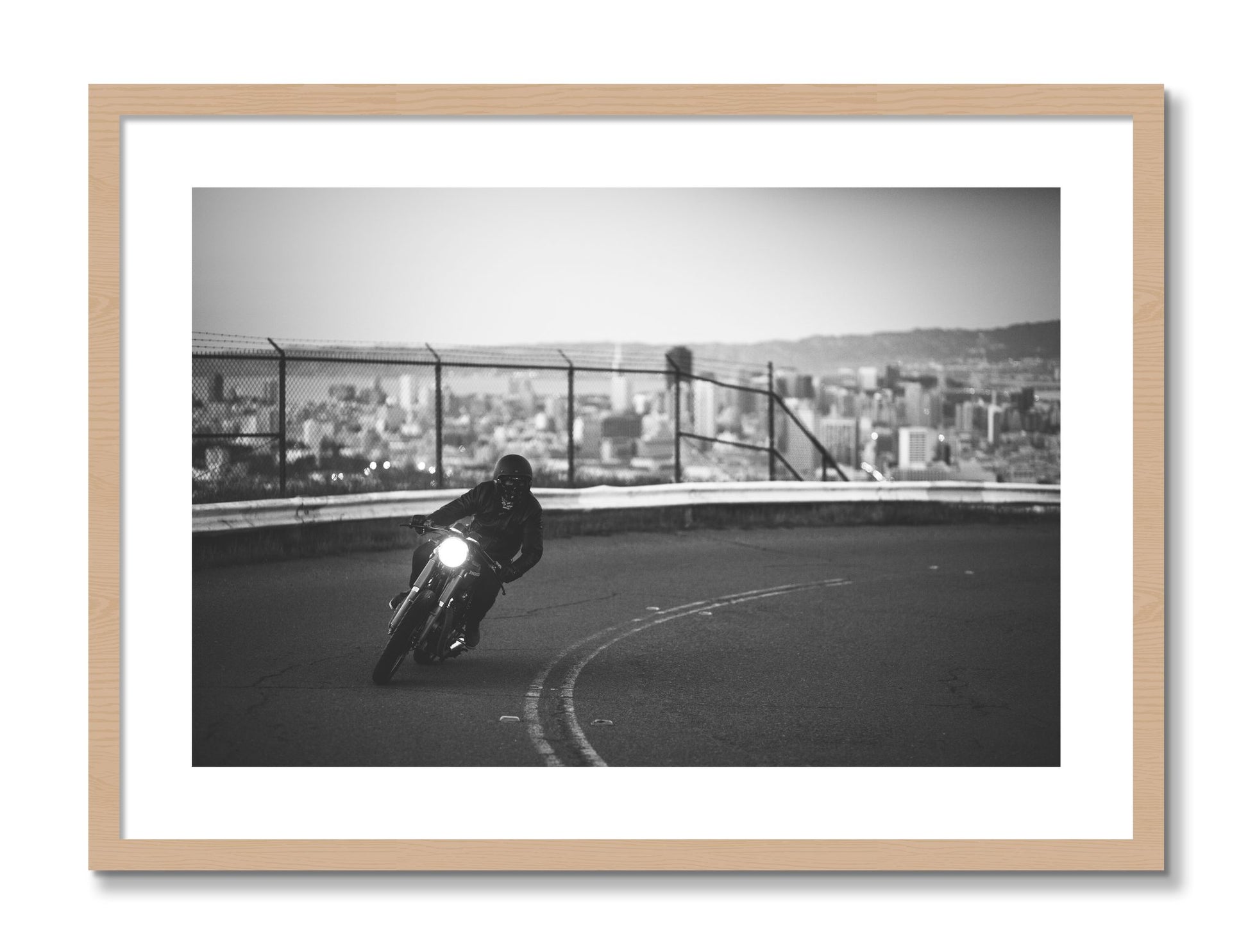 Framed photograph of Twin Peaks by Dylan Ozanich, Oak frame, Borders