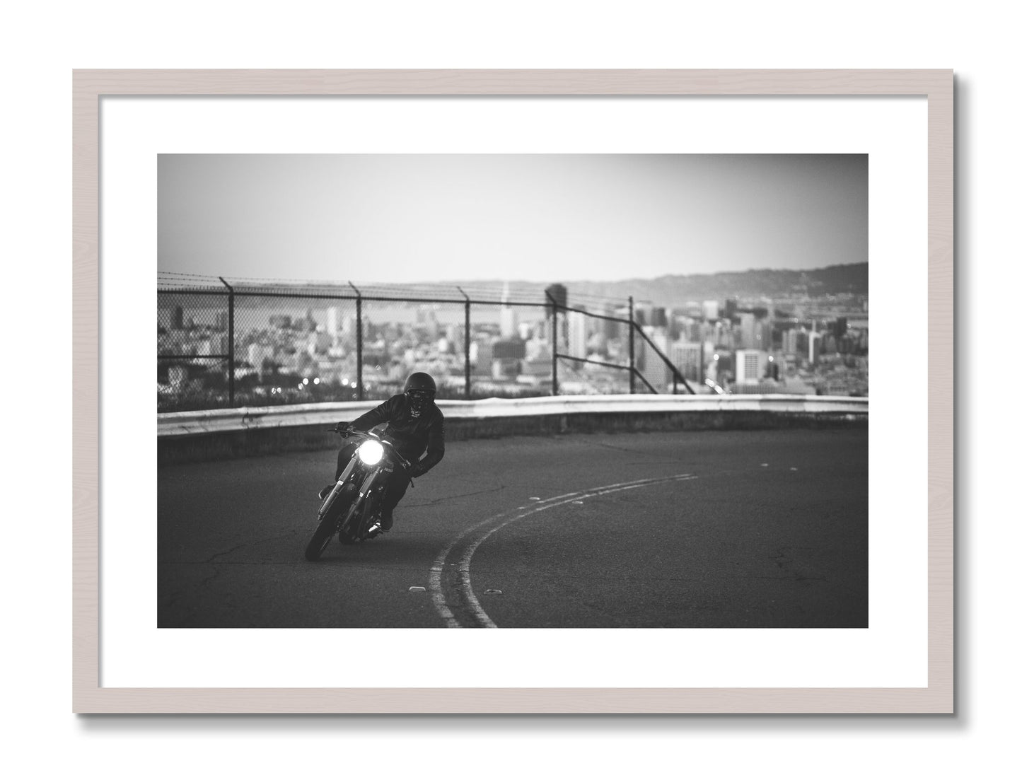 Framed photograph of Twin Peaks by Dylan Ozanich, White Maple frame, Borders