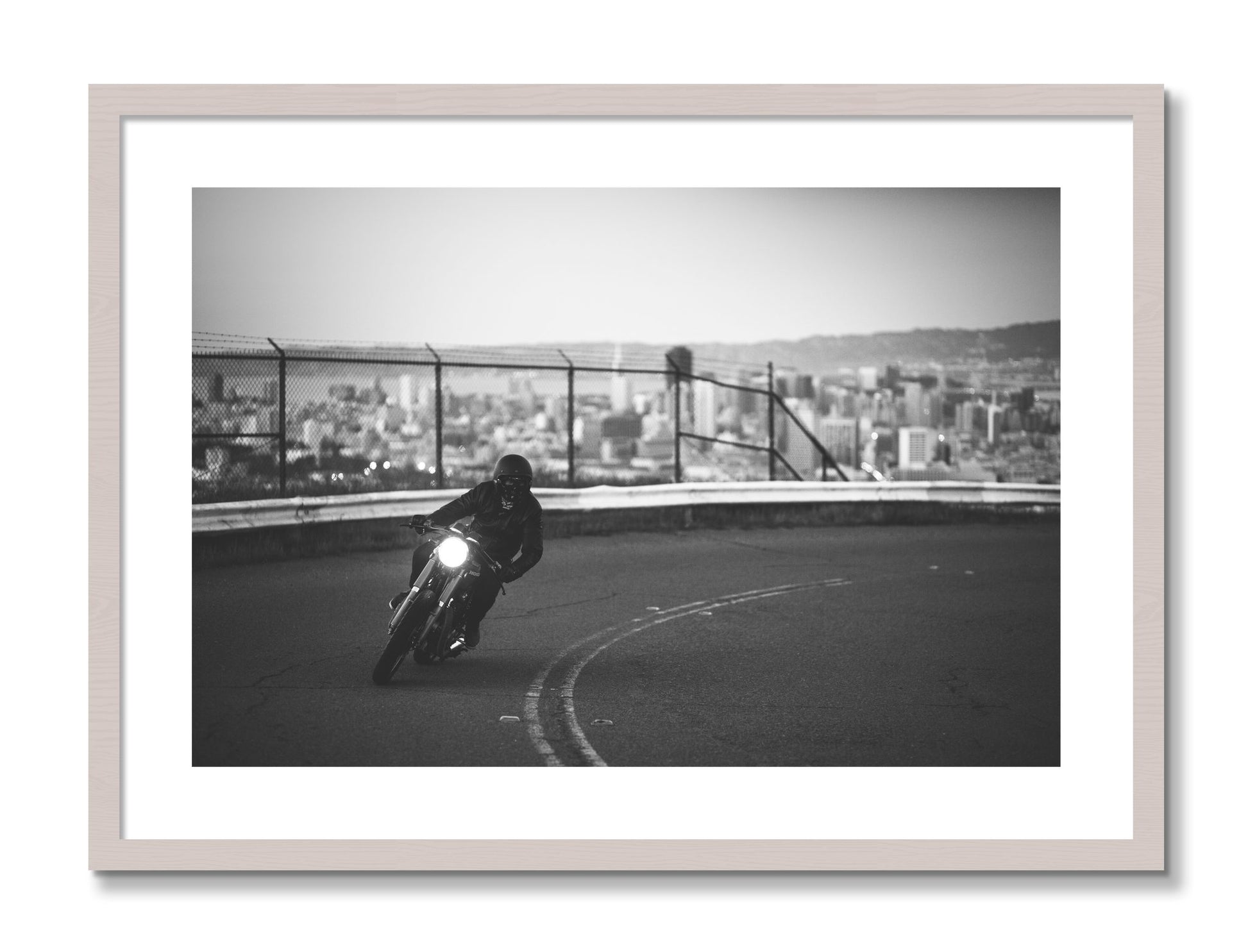 Framed photograph of Twin Peaks by Dylan Ozanich, White Maple frame, Borders
