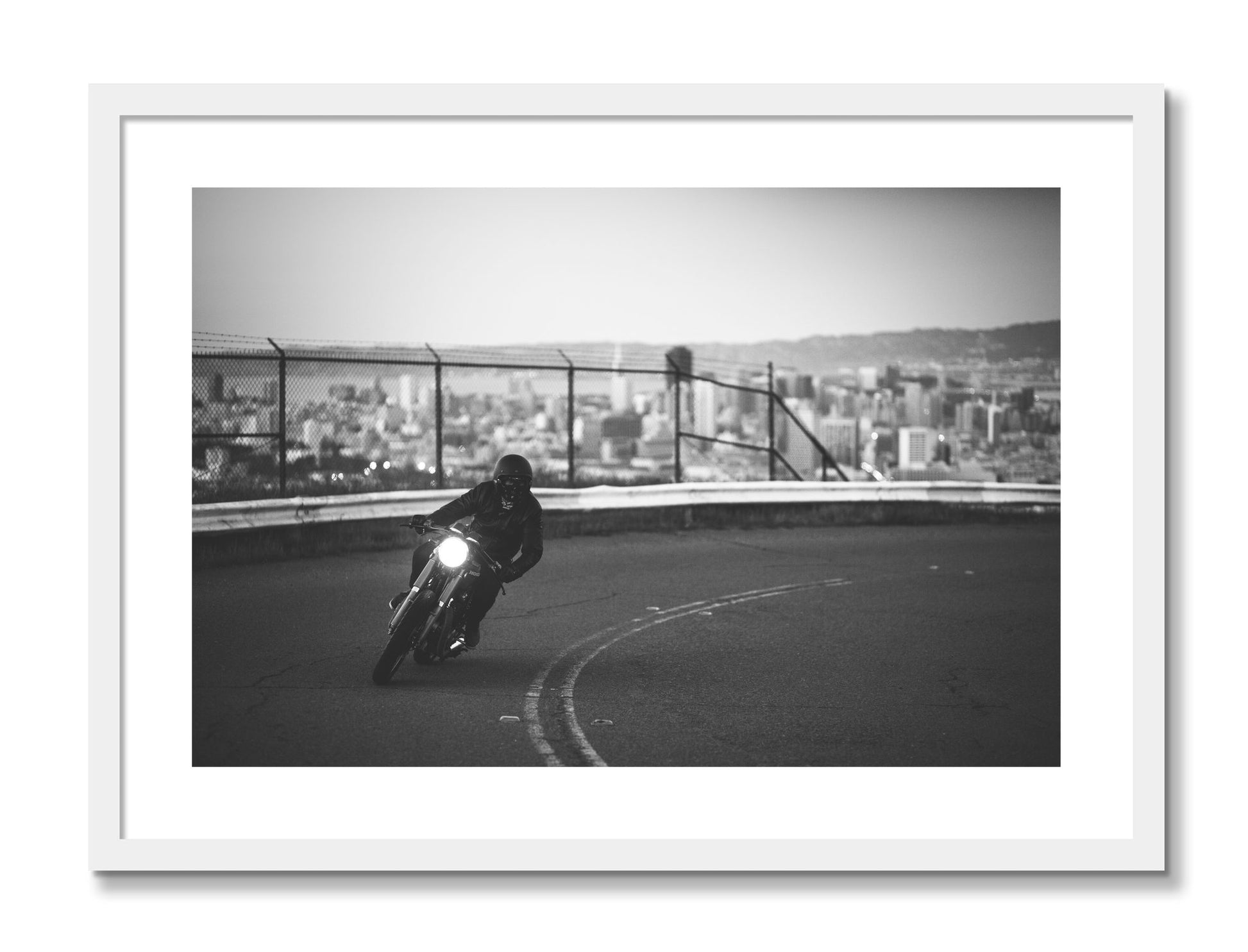 Framed photograph of Twin Peaks by Dylan Ozanich, White frame, Borders