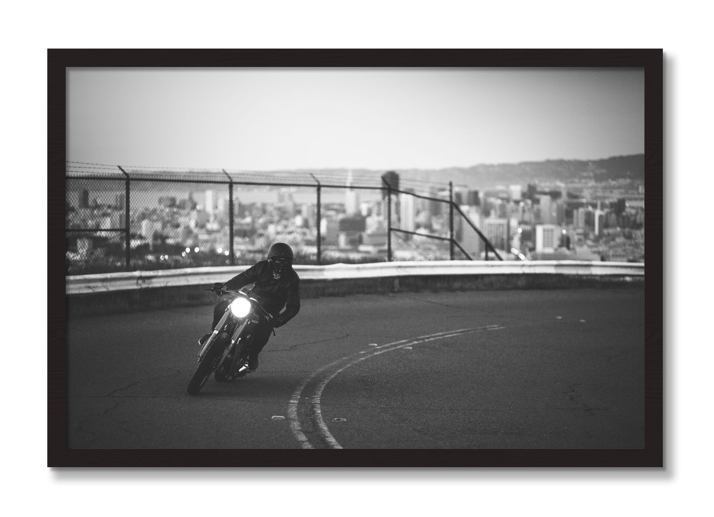 Framed photograph of Twin Peaks by Dylan Ozanich, Black Walnut frame, Full Bleed