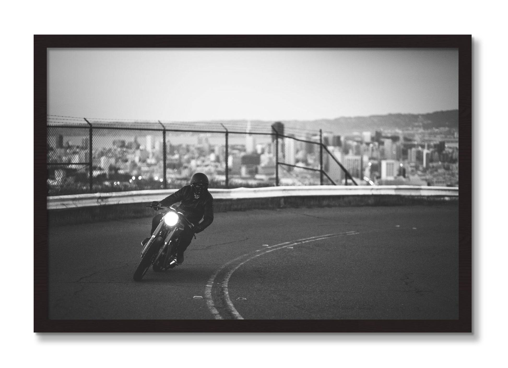 Framed photograph of Twin Peaks by Dylan Ozanich, Black Walnut frame, Full Bleed