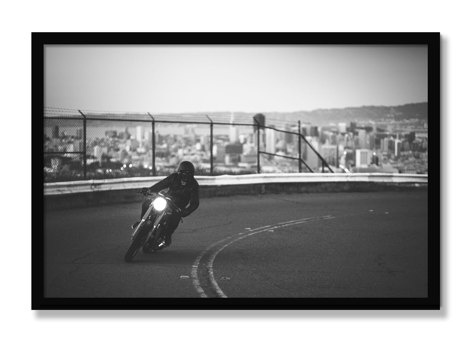 Framed photograph of Twin Peaks by Dylan Ozanich, Black frame, Full Bleed