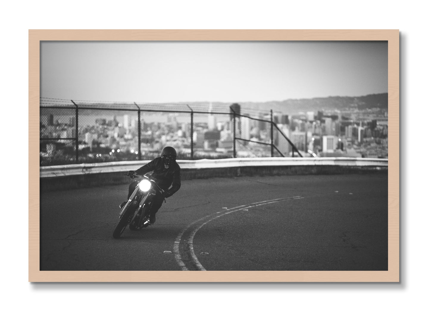 Framed photograph of Twin Peaks by Dylan Ozanich, Maple frame, Full Bleed