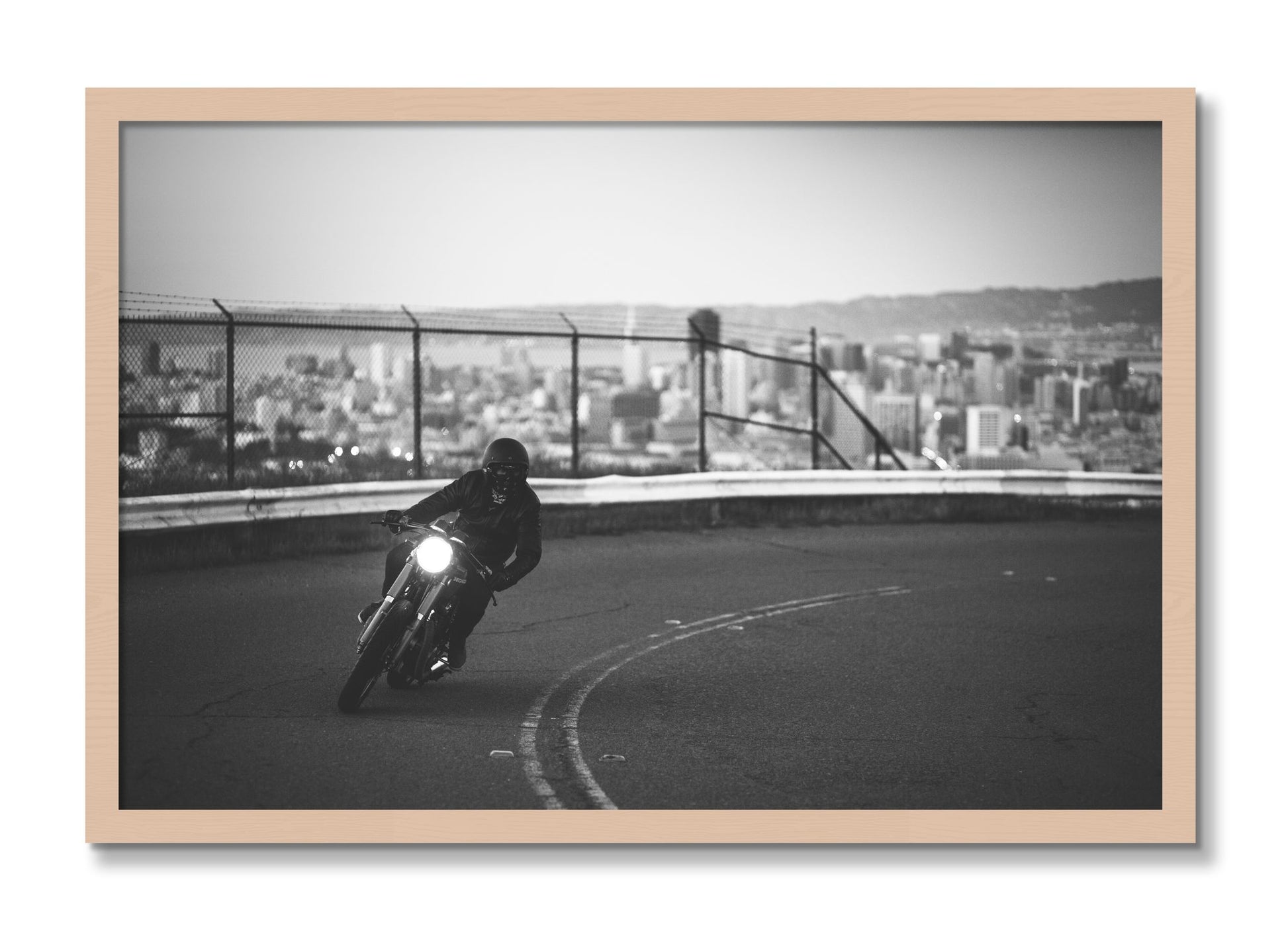 Framed photograph of Twin Peaks by Dylan Ozanich, Maple frame, Full Bleed