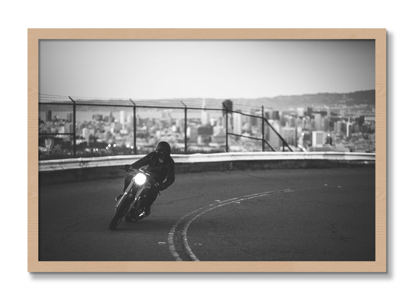 Framed photograph of Twin Peaks by Dylan Ozanich, Oak frame, Full Bleed