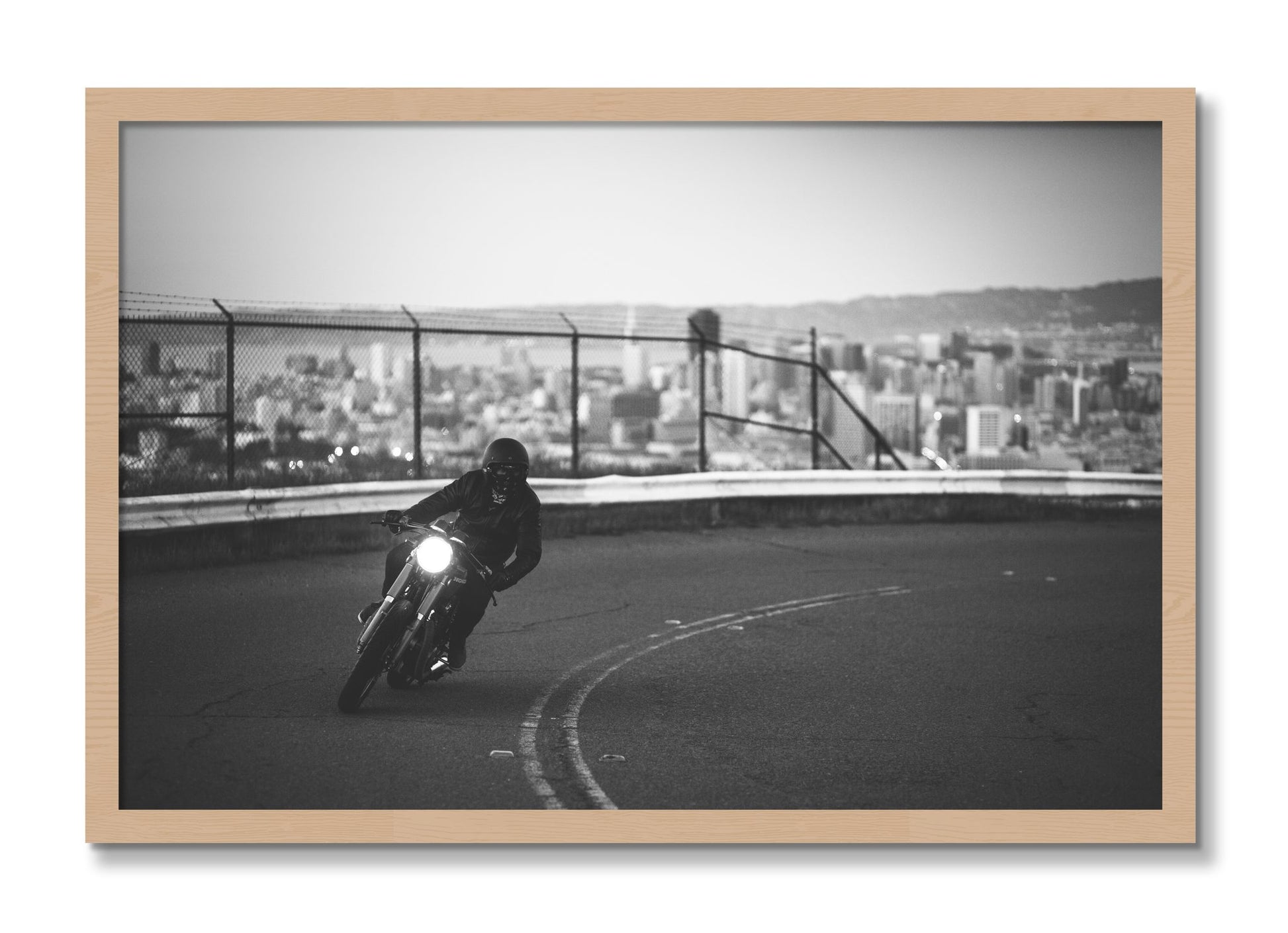 Framed photograph of Twin Peaks by Dylan Ozanich, Oak frame, Full Bleed