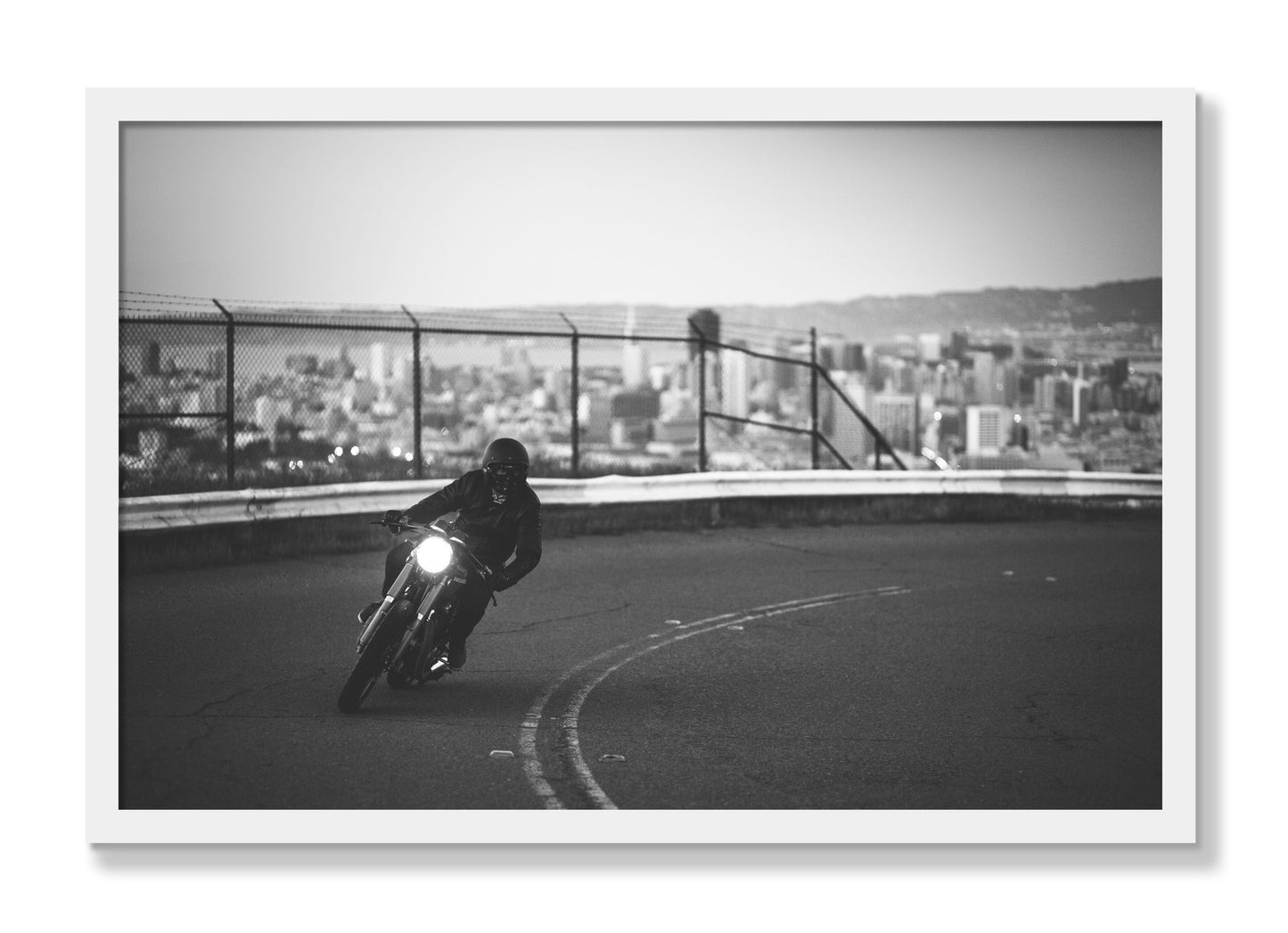 Framed photograph of Twin Peaks by Dylan Ozanich, White frame, Full Bleed
