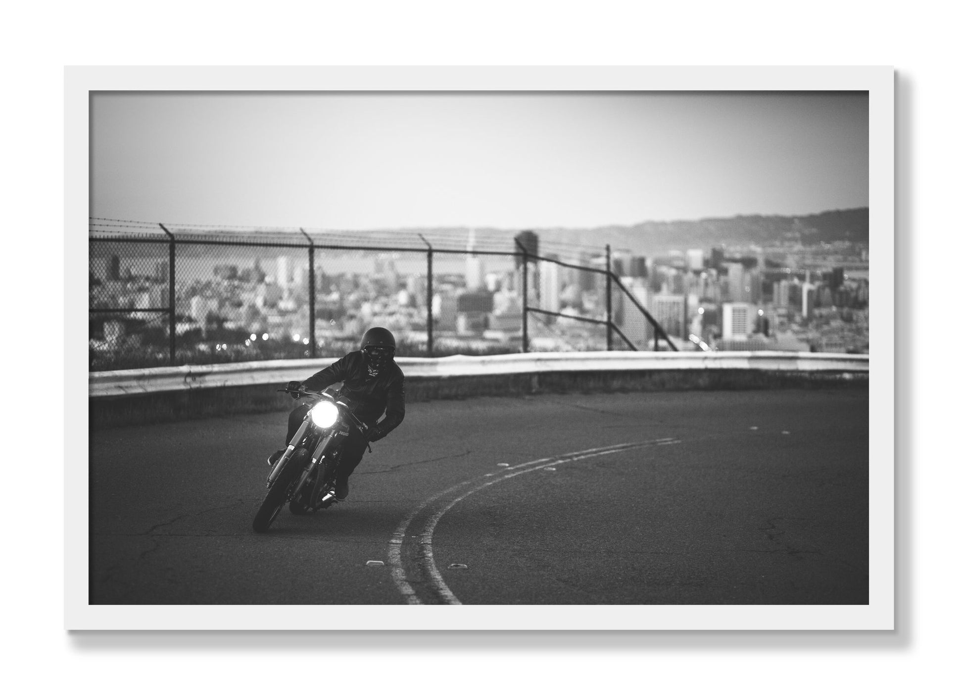 Framed photograph of Twin Peaks by Dylan Ozanich, White frame, Full Bleed