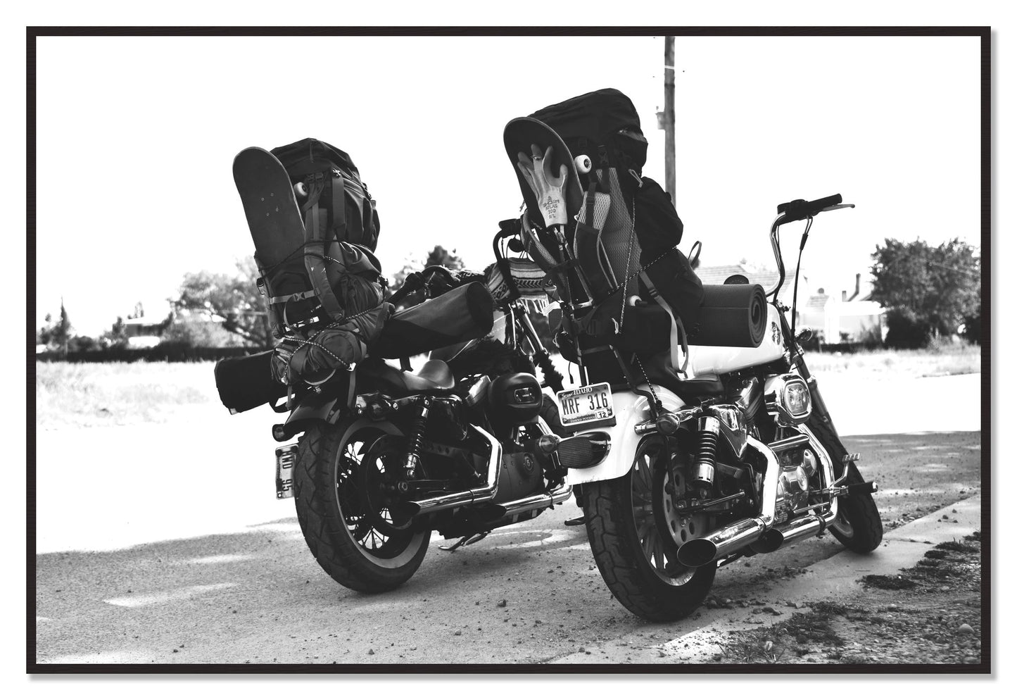 Two Wheels Four Wheels by Dylan Ozanich, 48×72 Full Bleed Print in a Black Walnut frame