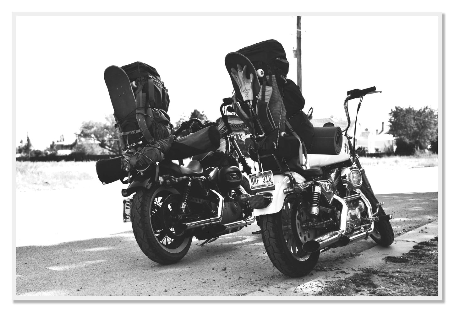 Two Wheels Four Wheels by Dylan Ozanich, 48×72 Full Bleed Print in a White frame