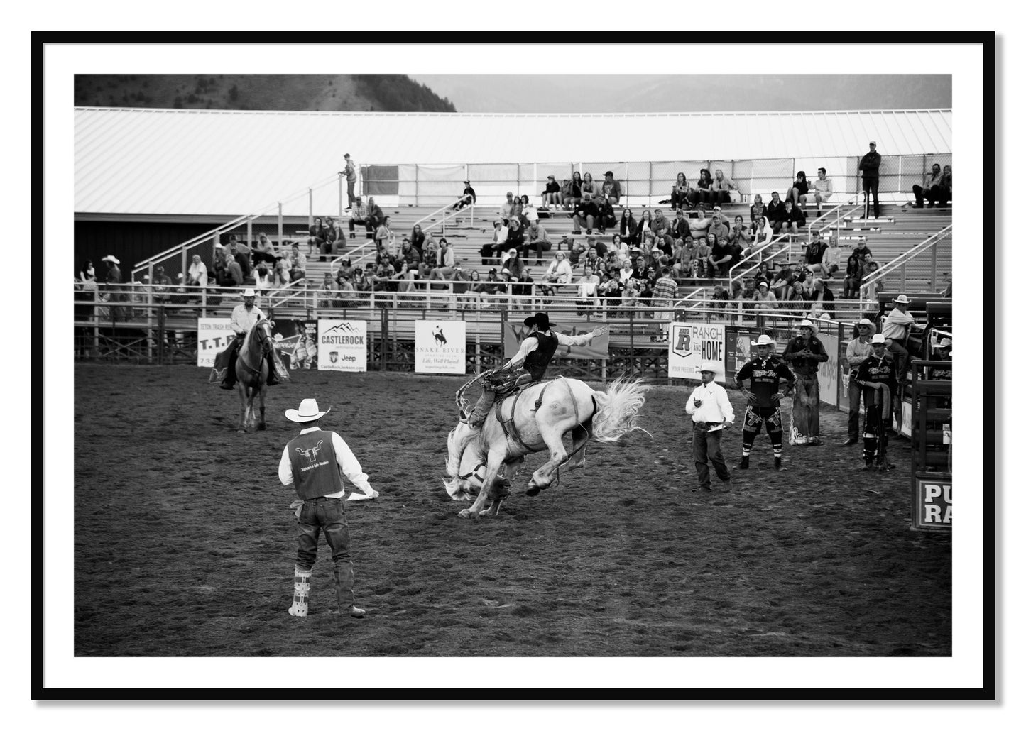 Framed photograph of United States Rodeo by Dylan Ozanich, Black frame, Borders