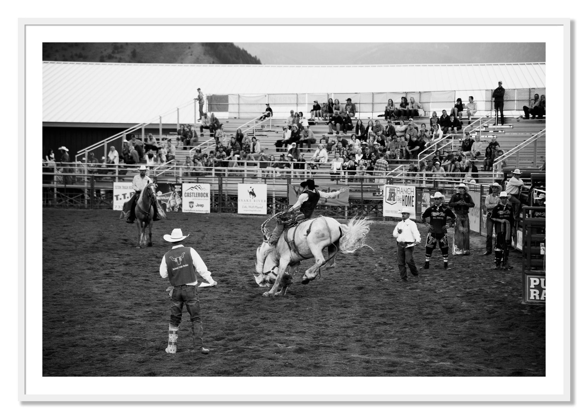 Framed photograph of United States Rodeo by Dylan Ozanich, White frame, Borders