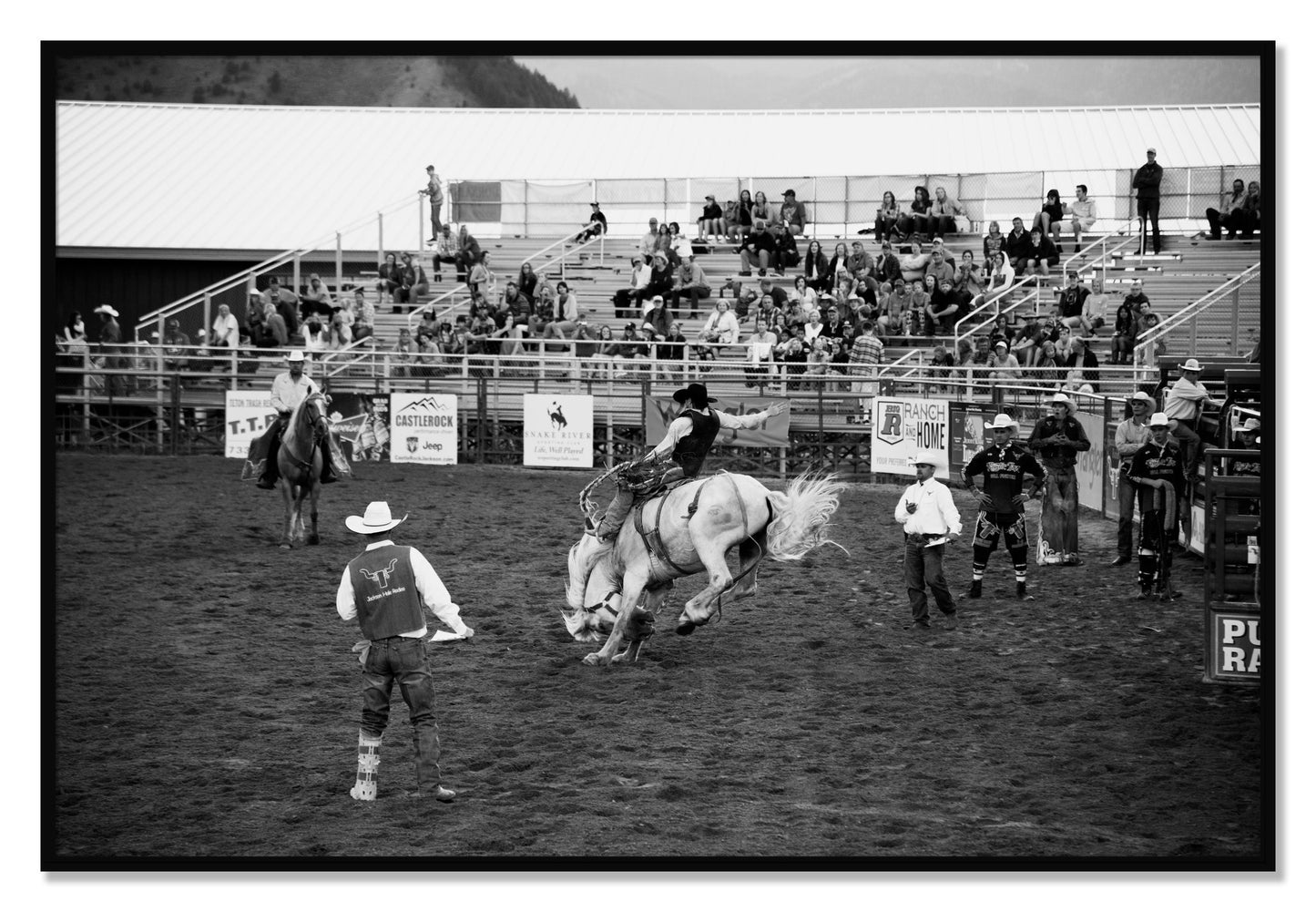 Framed photograph of United States Rodeo by Dylan Ozanich, Black frame, Full Bleed