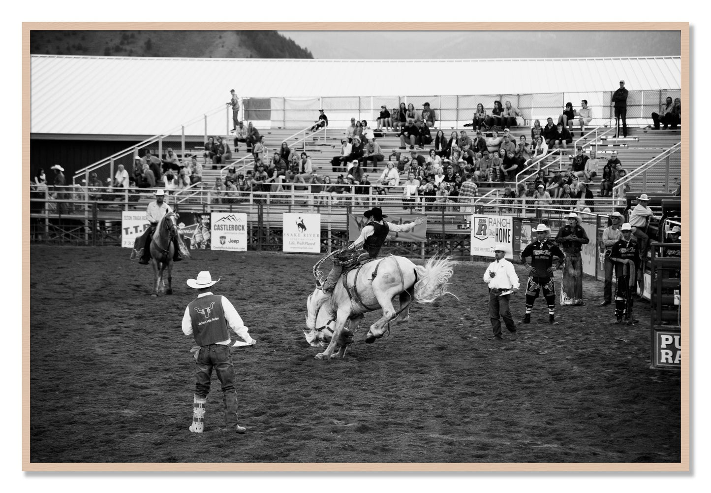 Framed photograph of United States Rodeo by Dylan Ozanich, Maple frame, Full Bleed