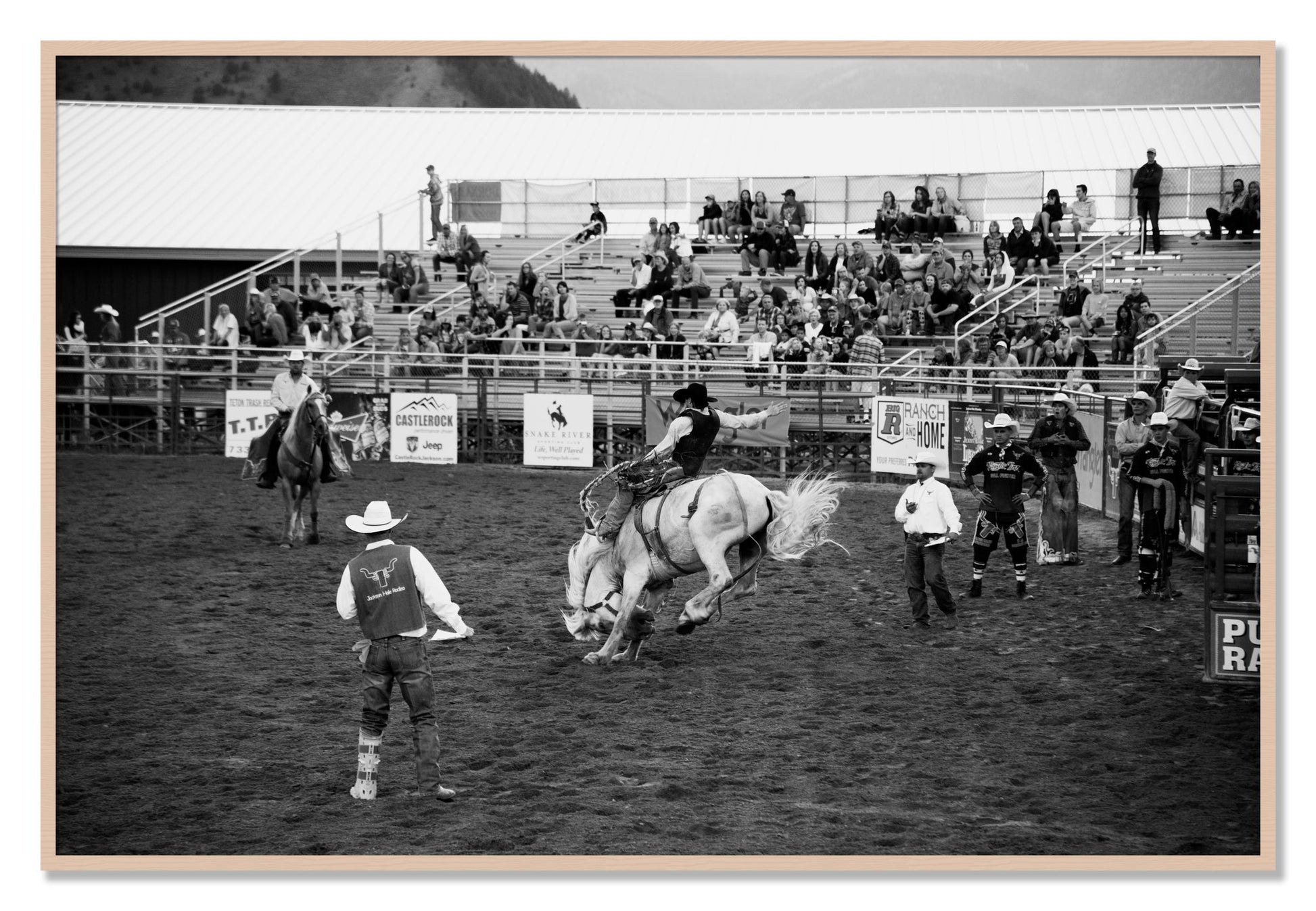 Framed photograph of United States Rodeo by Dylan Ozanich, Maple frame, Full Bleed
