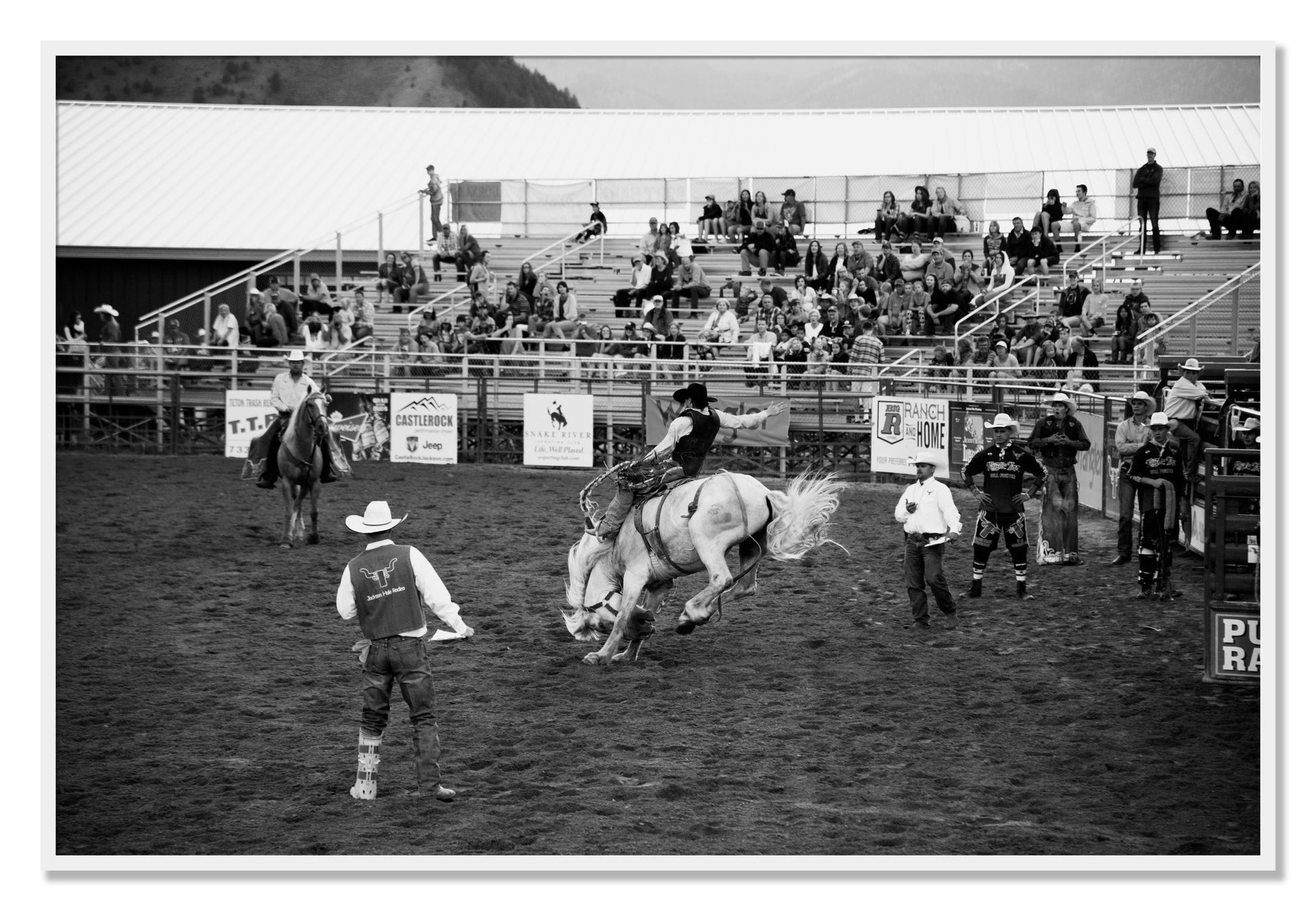 Framed photograph of United States Rodeo by Dylan Ozanich, White frame, Full Bleed