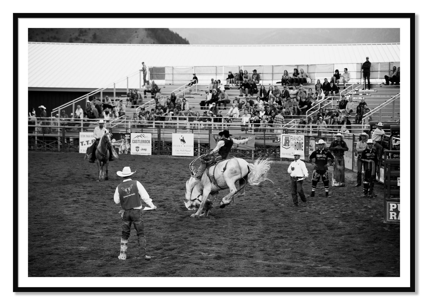 Framed photograph of United States Rodeo by Dylan Ozanich, Black frame, Borders