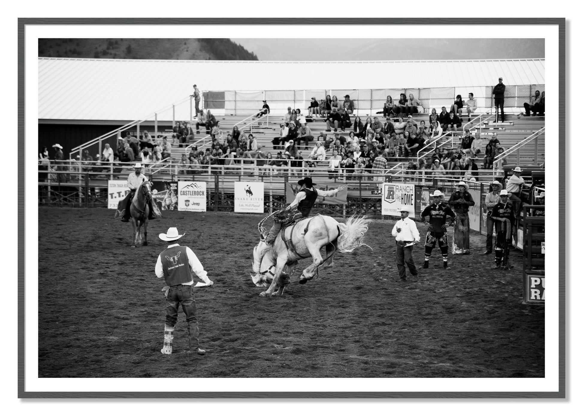 Framed photograph of United States Rodeo by Dylan Ozanich, Grey frame, Borders