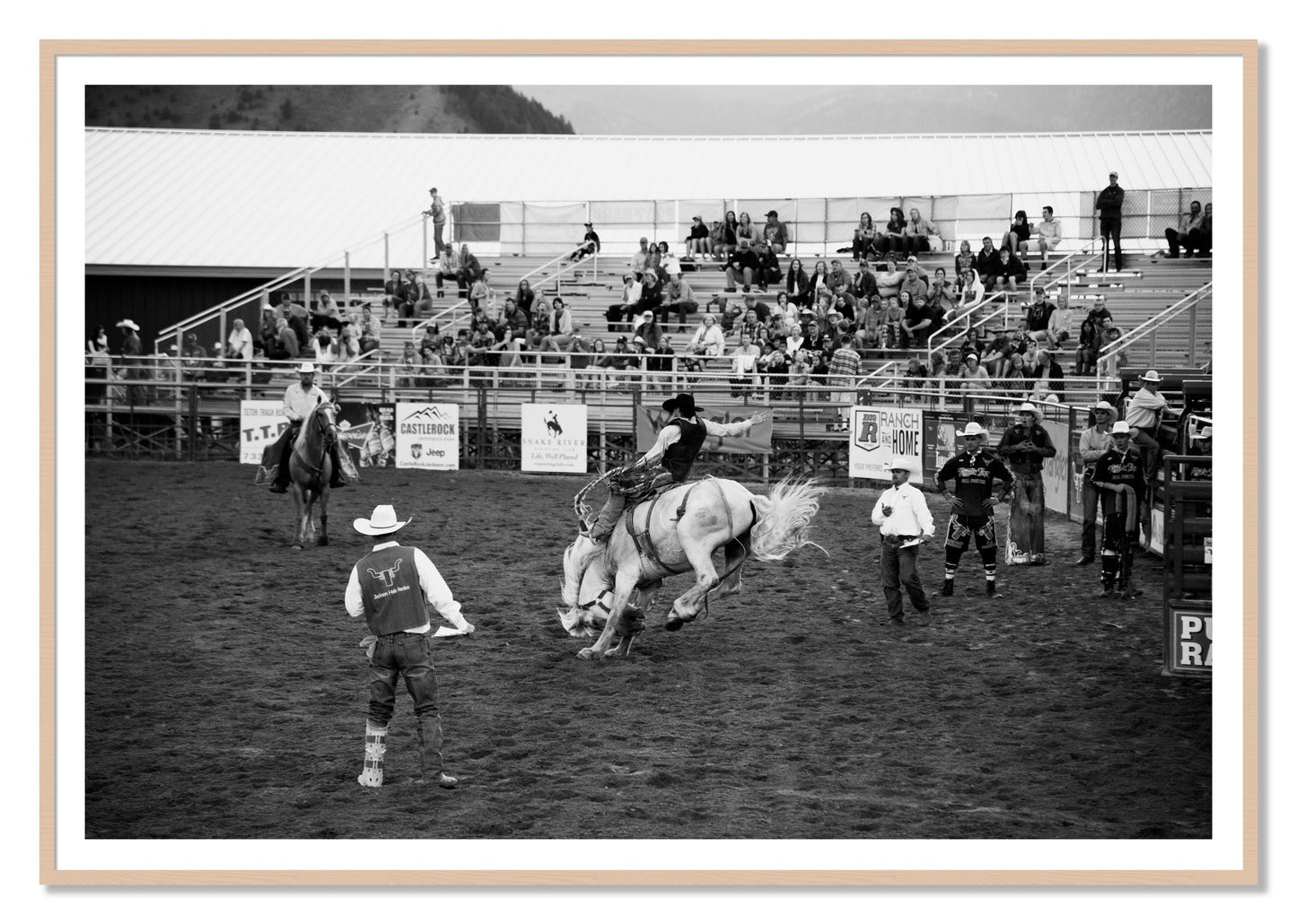 Framed photograph of United States Rodeo by Dylan Ozanich, Maple frame, Borders