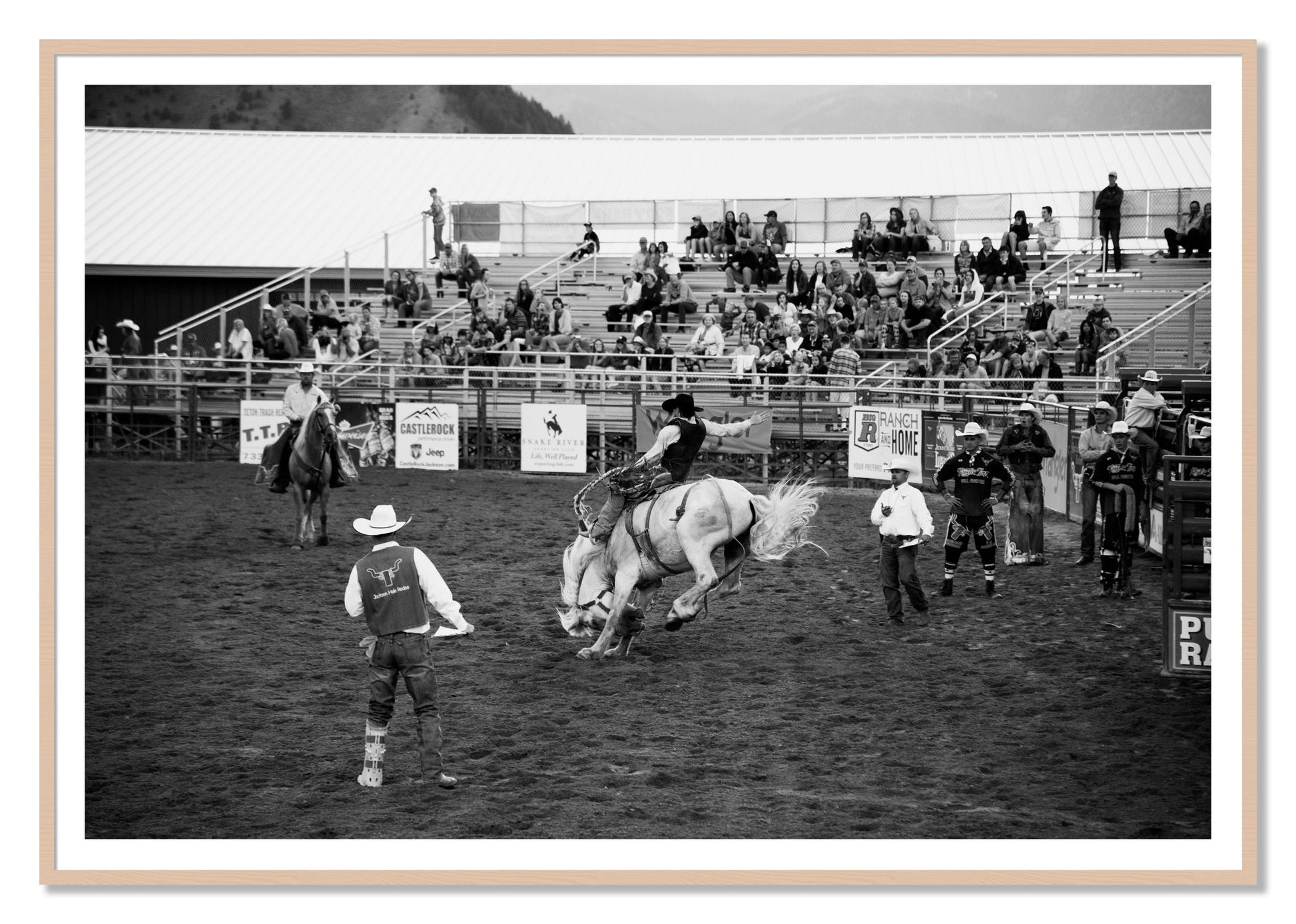 Framed photograph of United States Rodeo by Dylan Ozanich, Maple frame, Borders