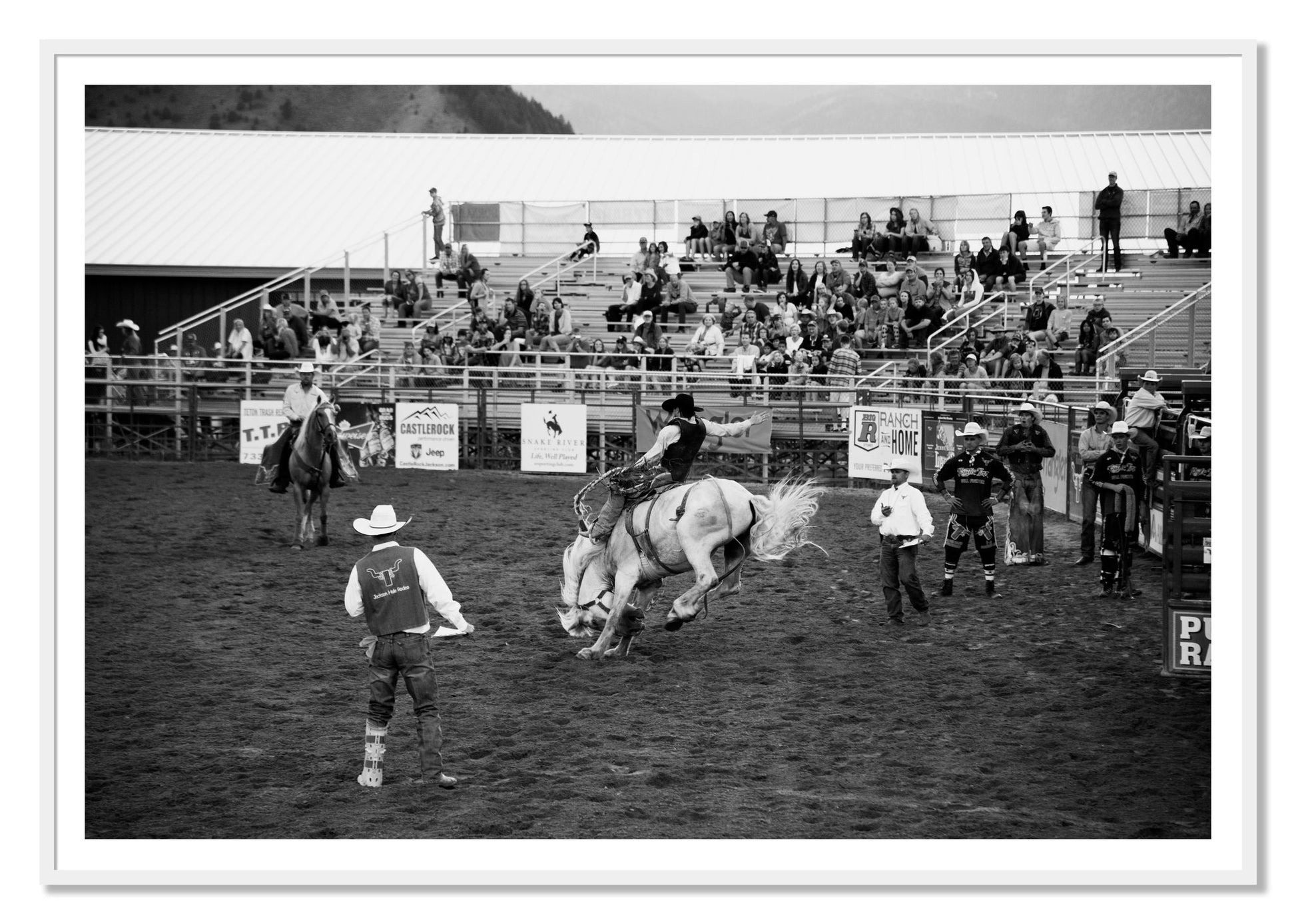 Framed photograph of United States Rodeo by Dylan Ozanich, White frame, Borders