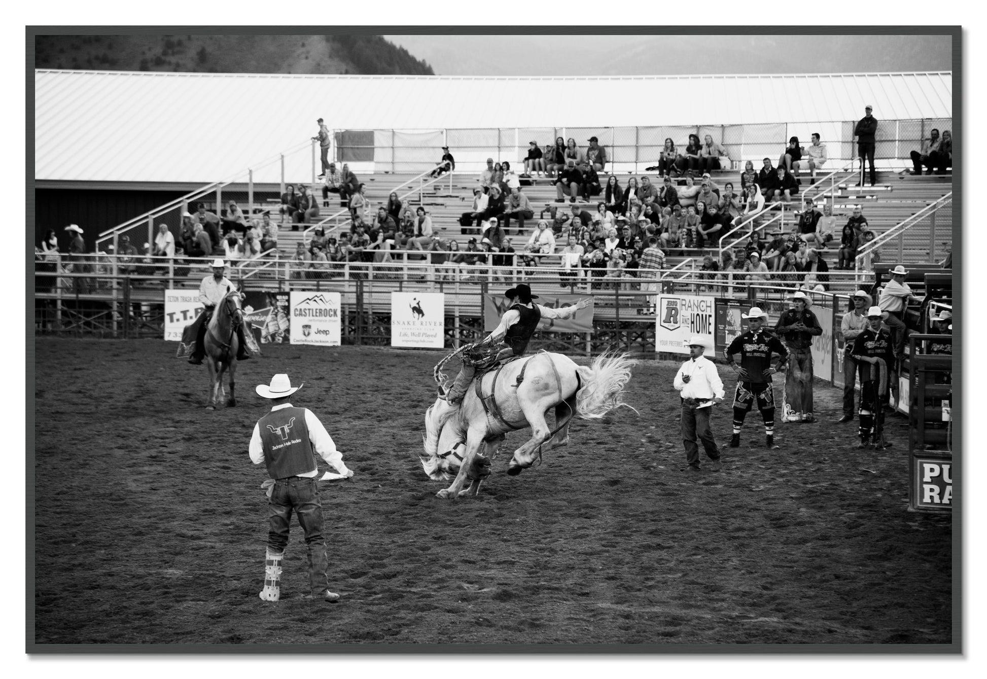 Framed photograph of United States Rodeo by Dylan Ozanich, Grey frame, Full Bleed