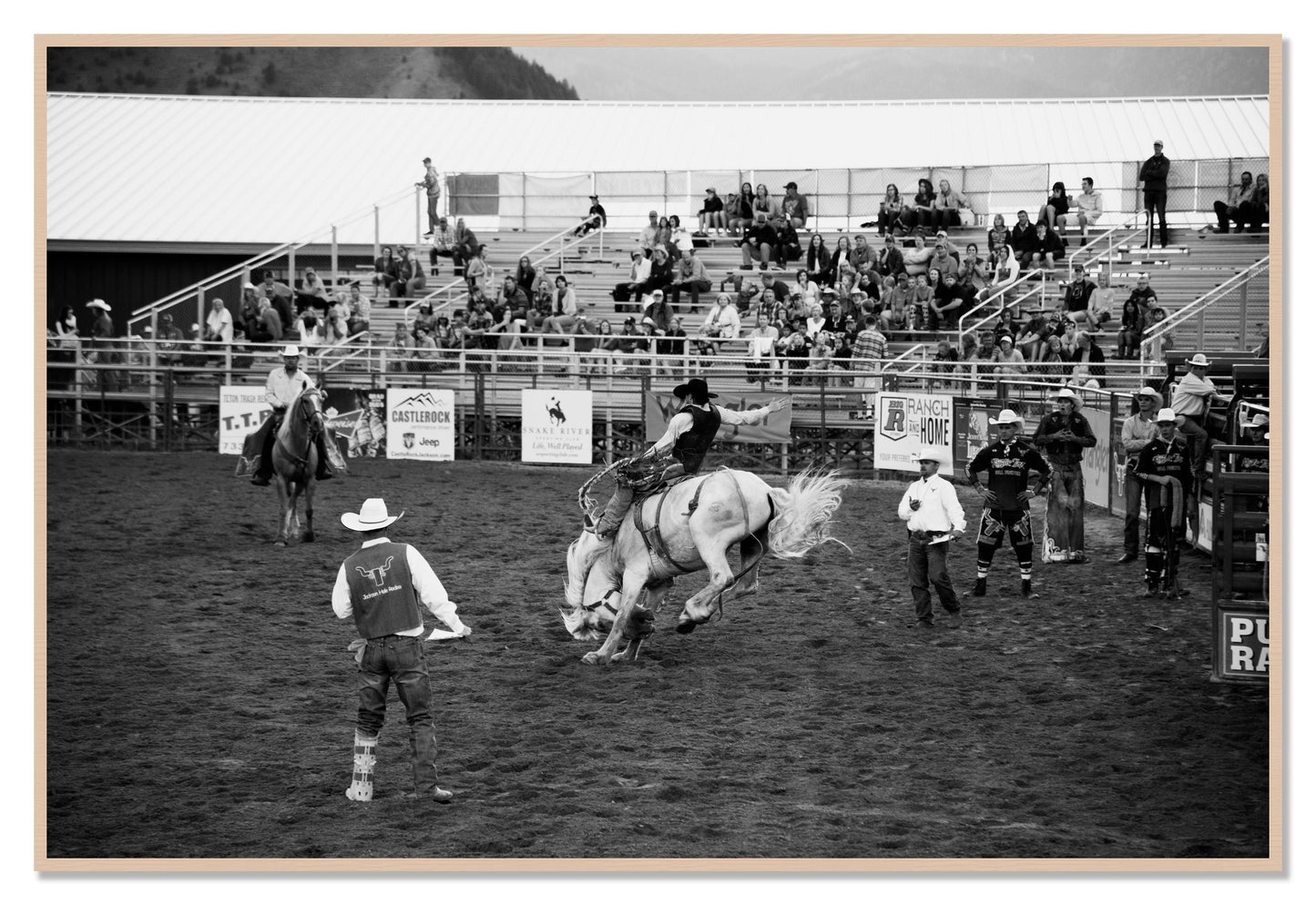 Framed photograph of United States Rodeo by Dylan Ozanich, Maple frame, Full Bleed