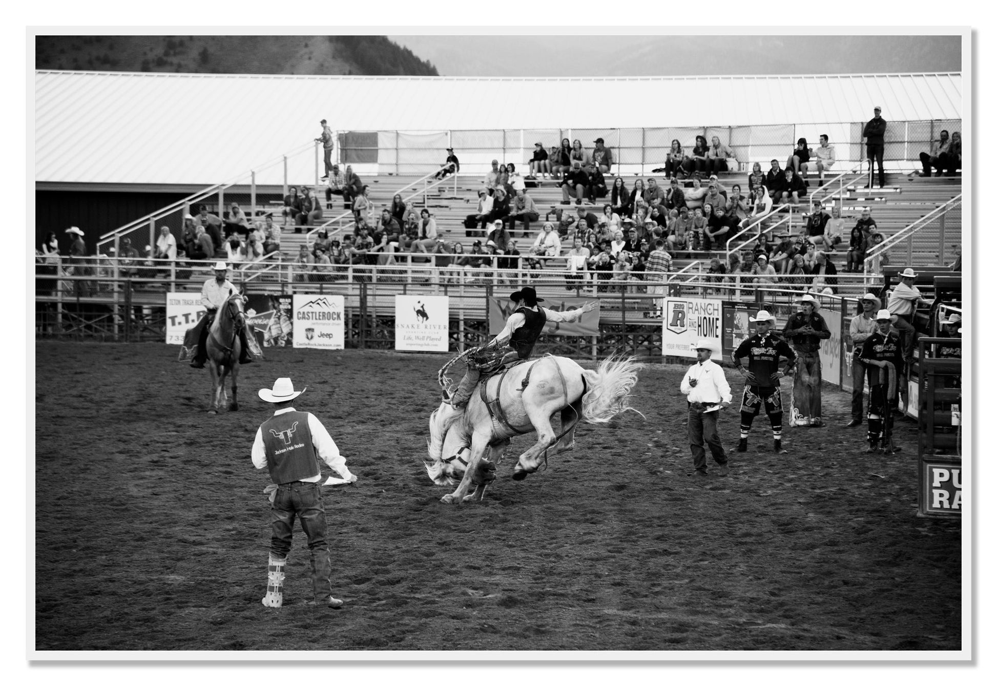Framed photograph of United States Rodeo by Dylan Ozanich, White frame, Full Bleed