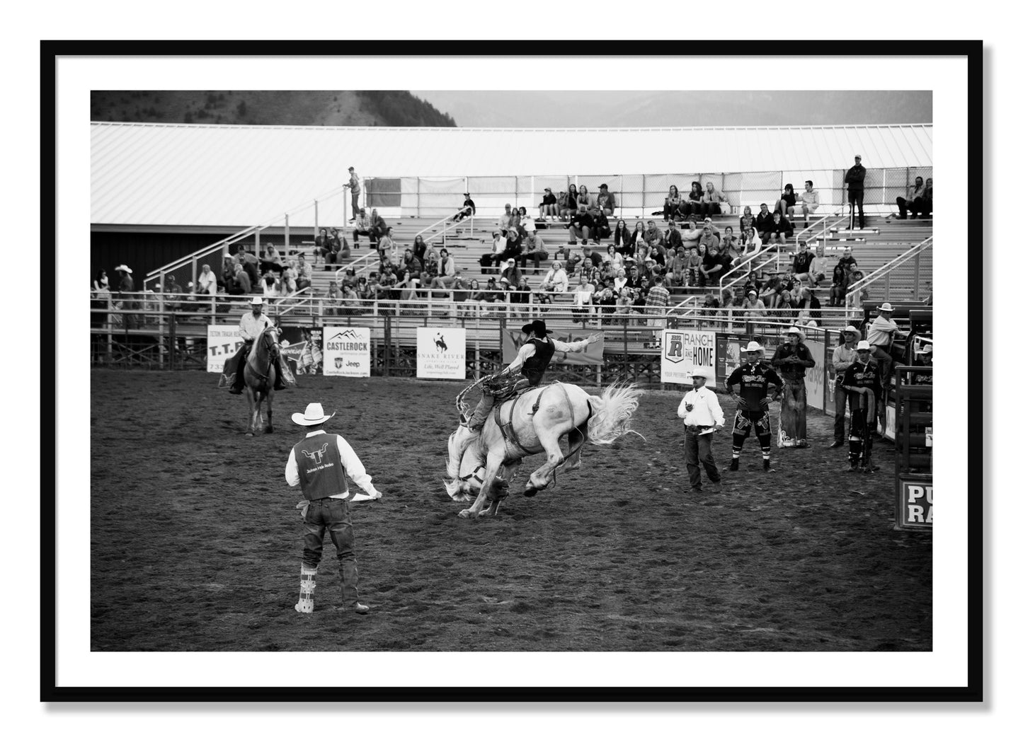 Framed photograph of United States Rodeo by Dylan Ozanich, Black frame, Borders