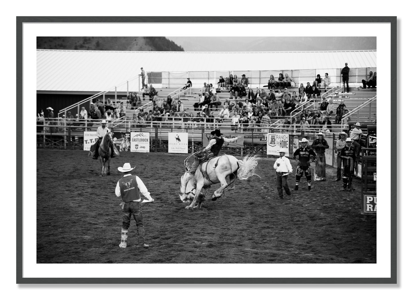 Framed photograph of United States Rodeo by Dylan Ozanich, Grey frame, Borders