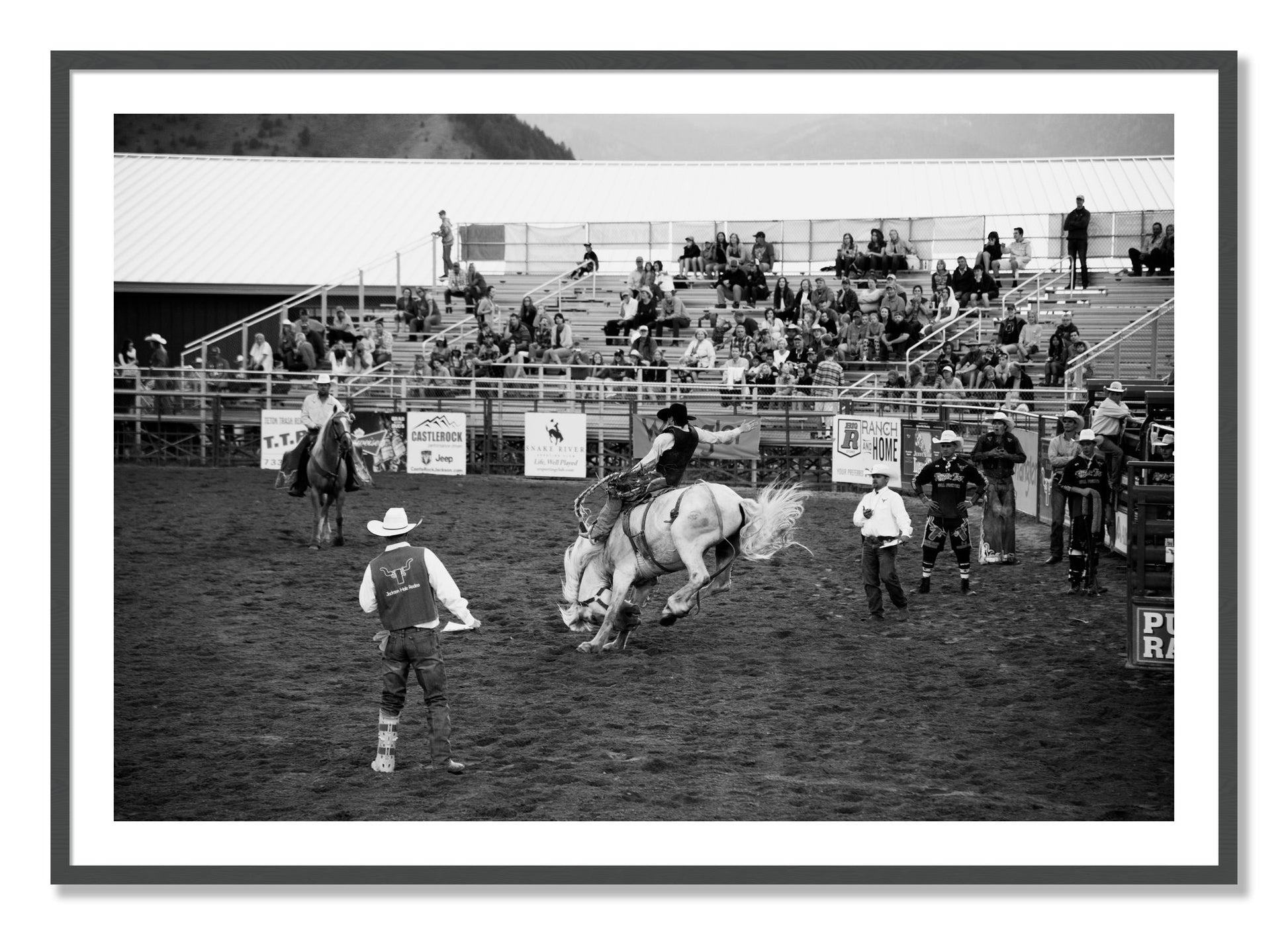 Framed photograph of United States Rodeo by Dylan Ozanich, Grey frame, Borders