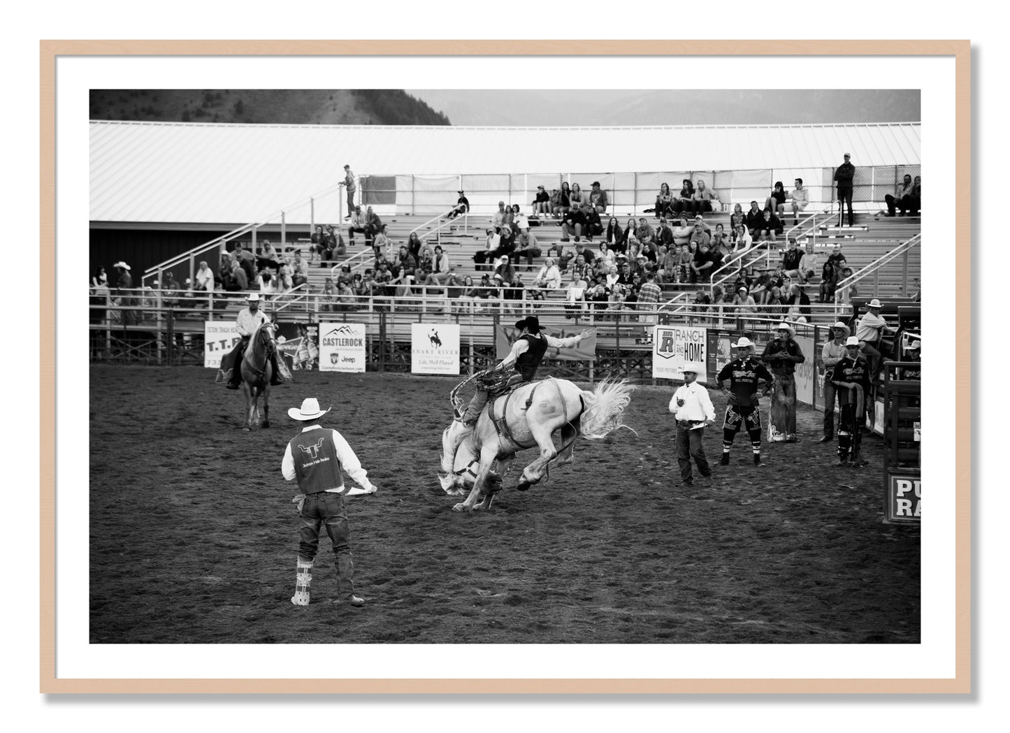 Framed photograph of United States Rodeo by Dylan Ozanich, Maple frame, Borders